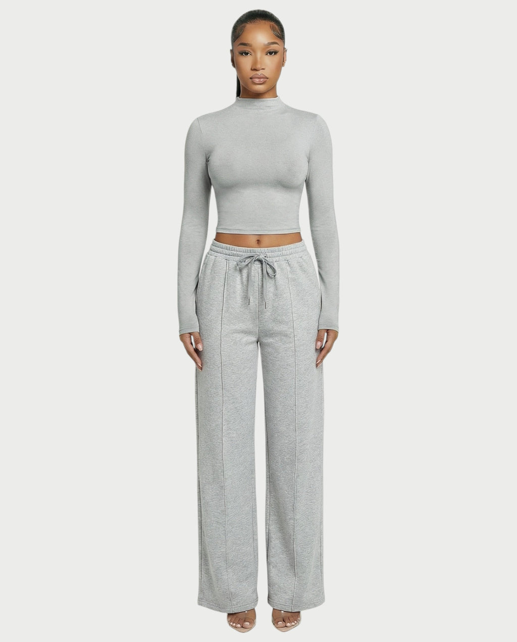 Wide-Leg Drawstring Sweatpants