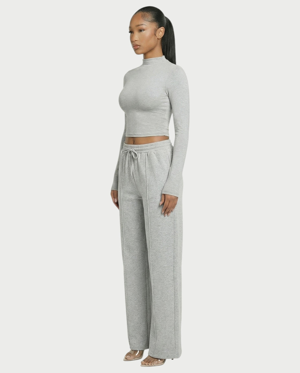 Wide-Leg Drawstring Sweatpants