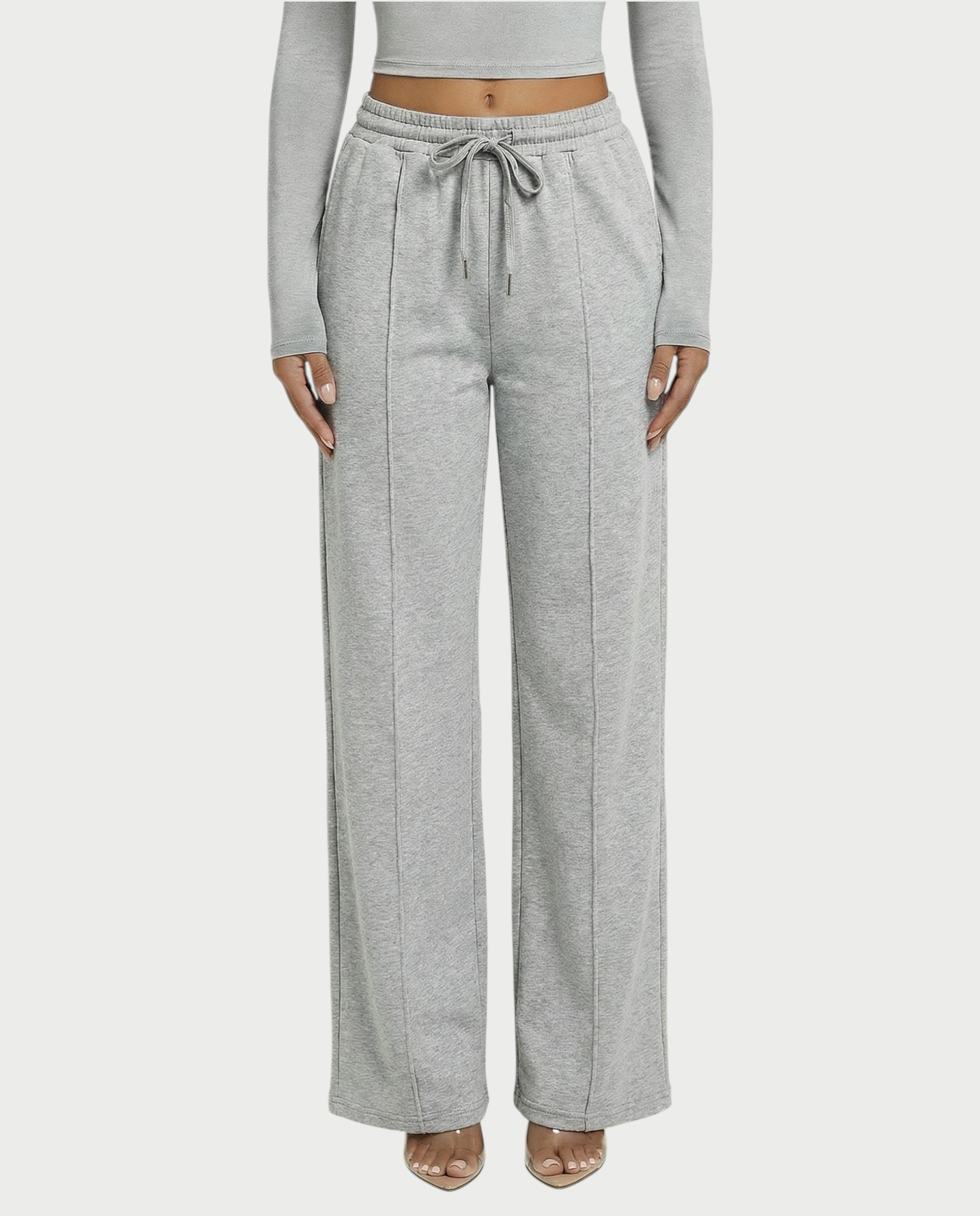 Wide-Leg Drawstring Sweatpants