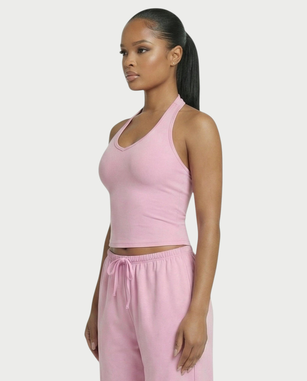 V-Neck Halter Crop Top