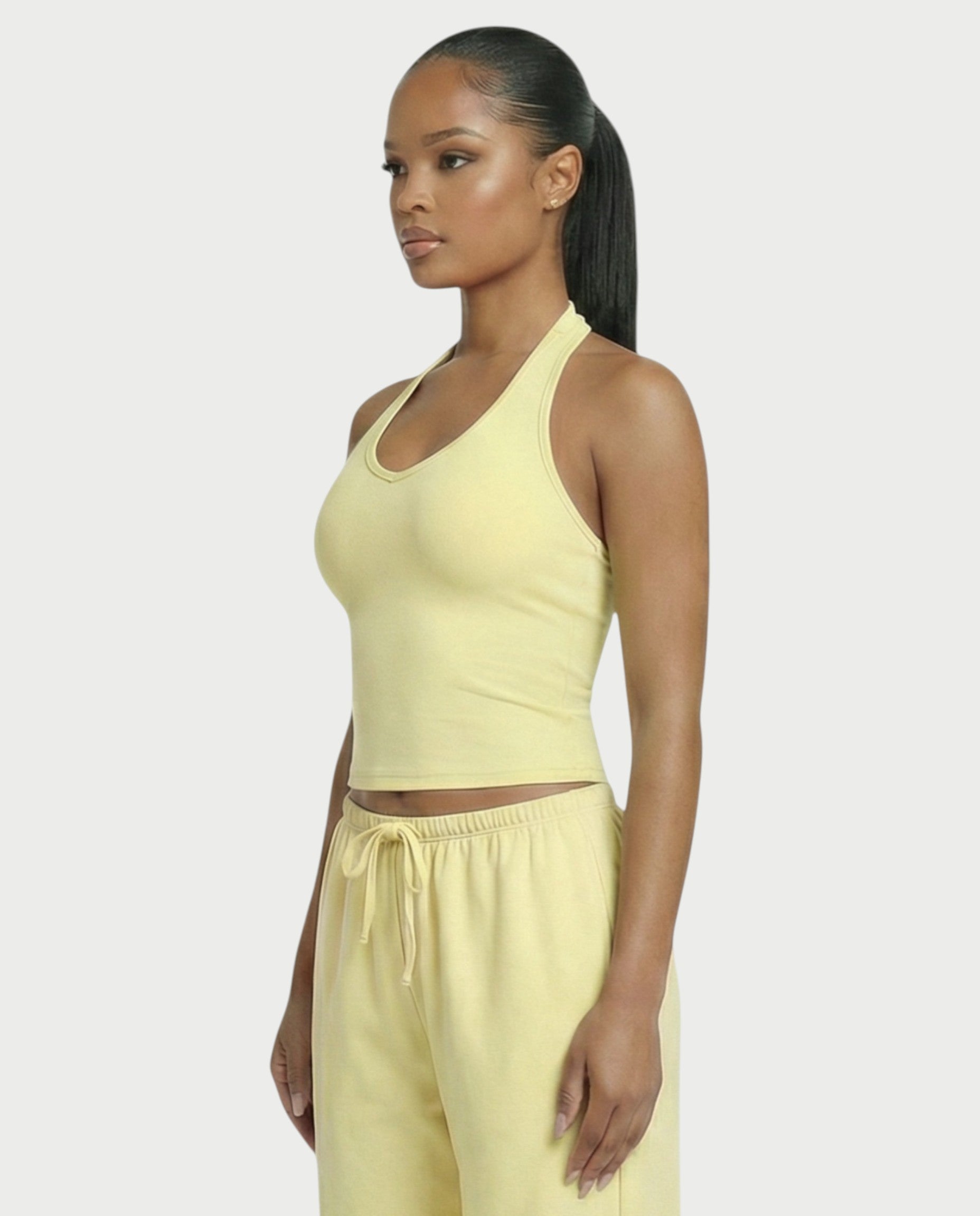 V-Neck Halter Crop Top