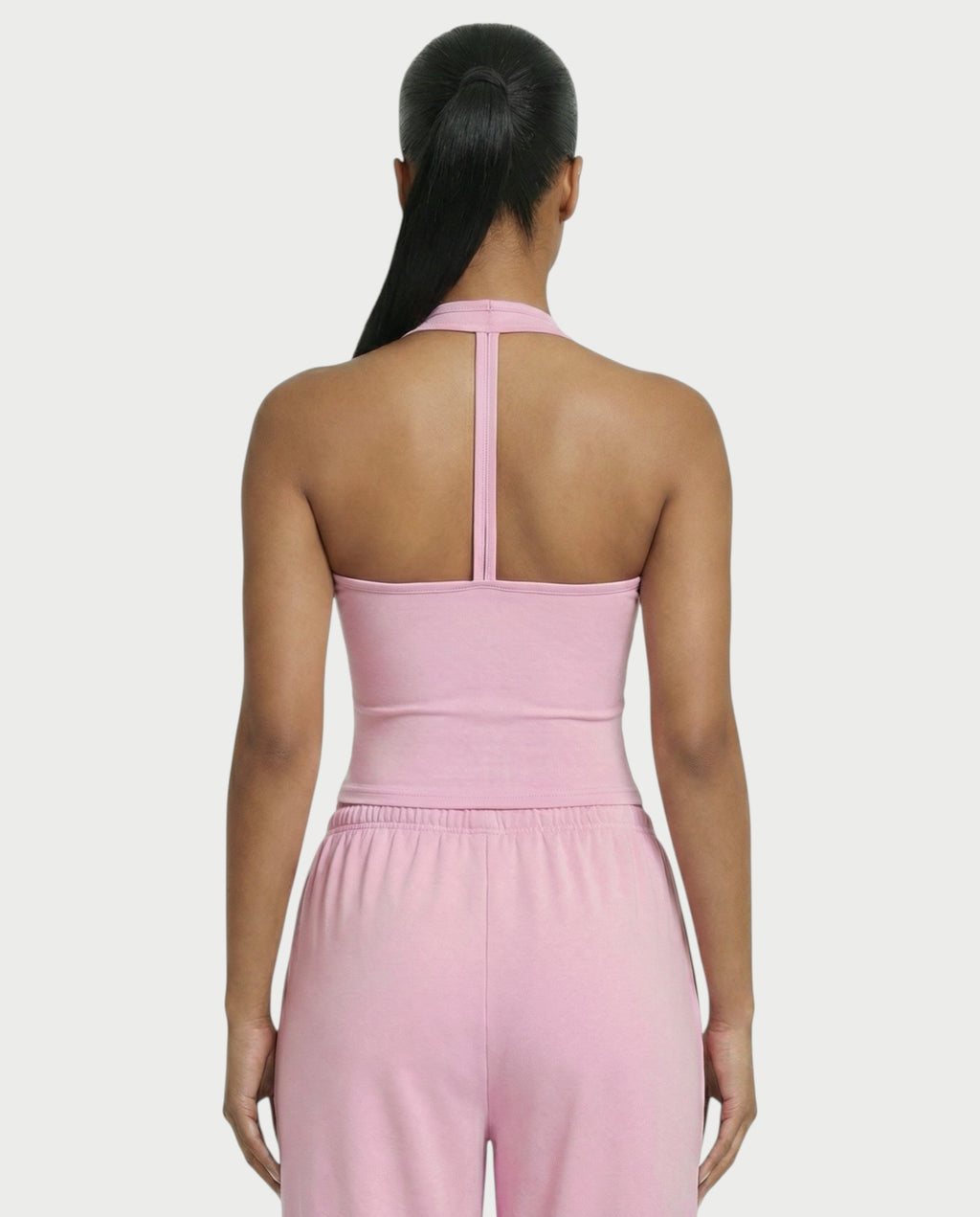 V-Neck Halter Crop Top