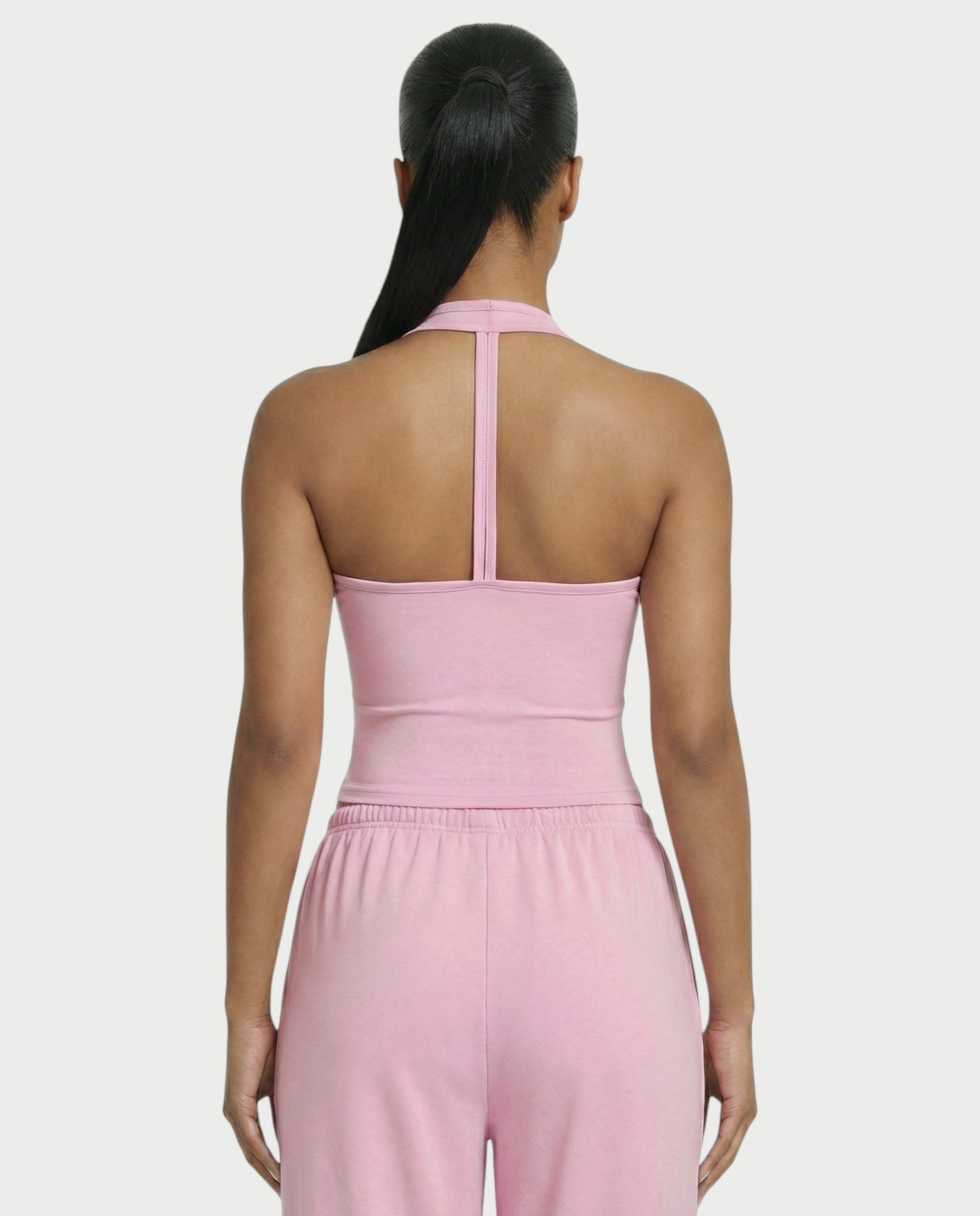 V-Neck Halter Crop Top