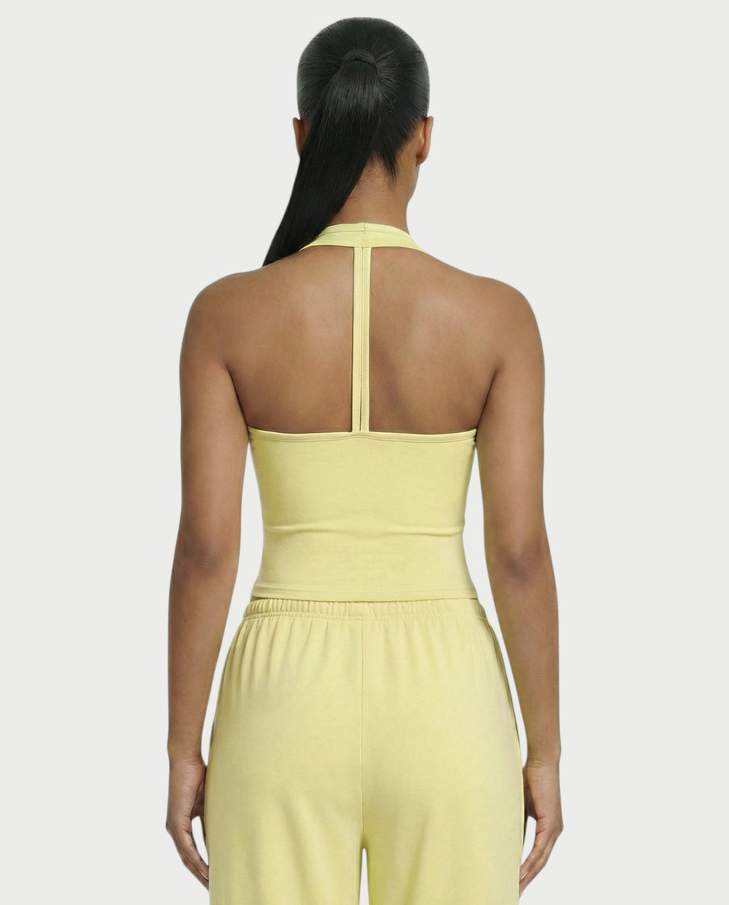 V-Neck Halter Crop Top