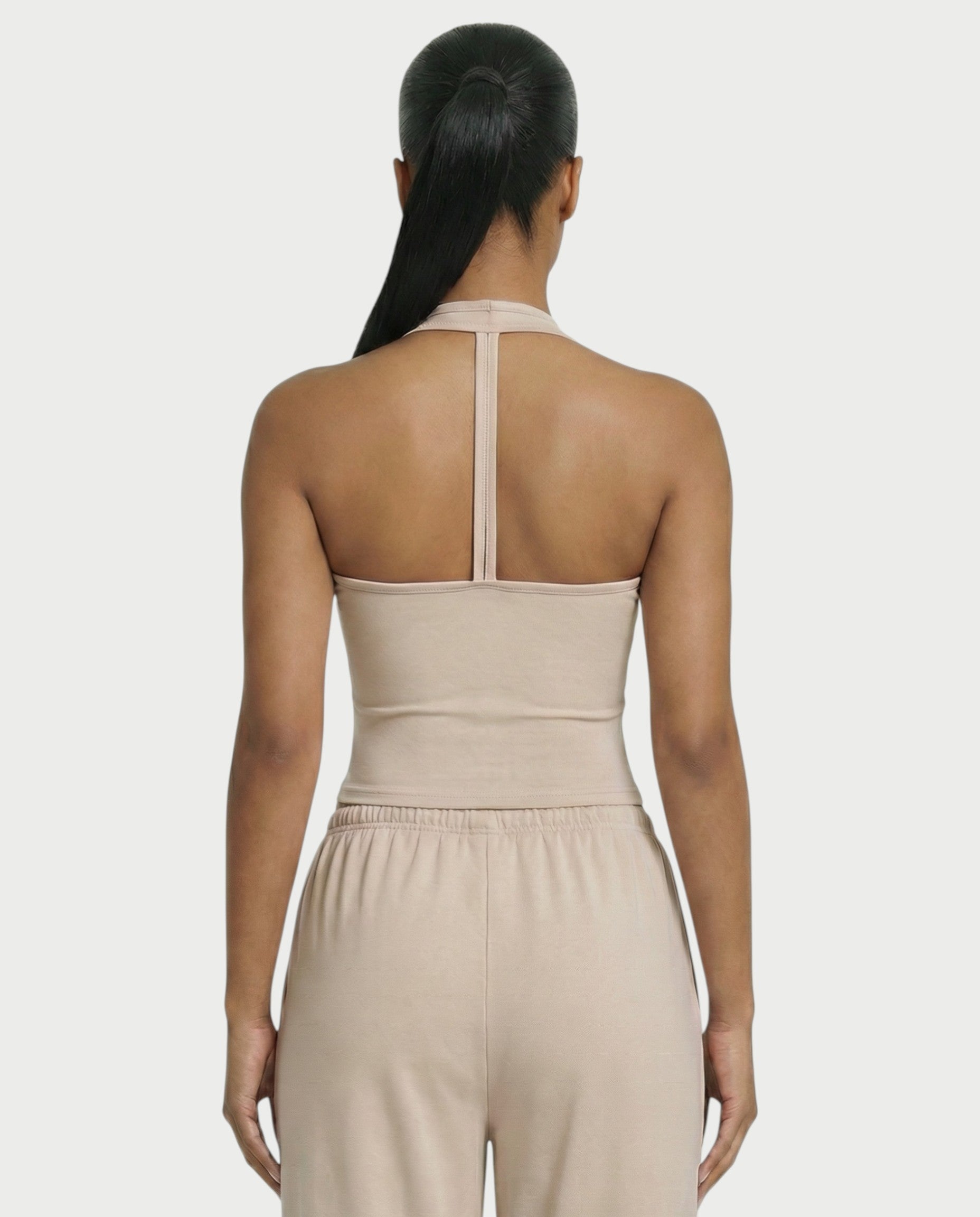 V-Neck Halter Crop Top