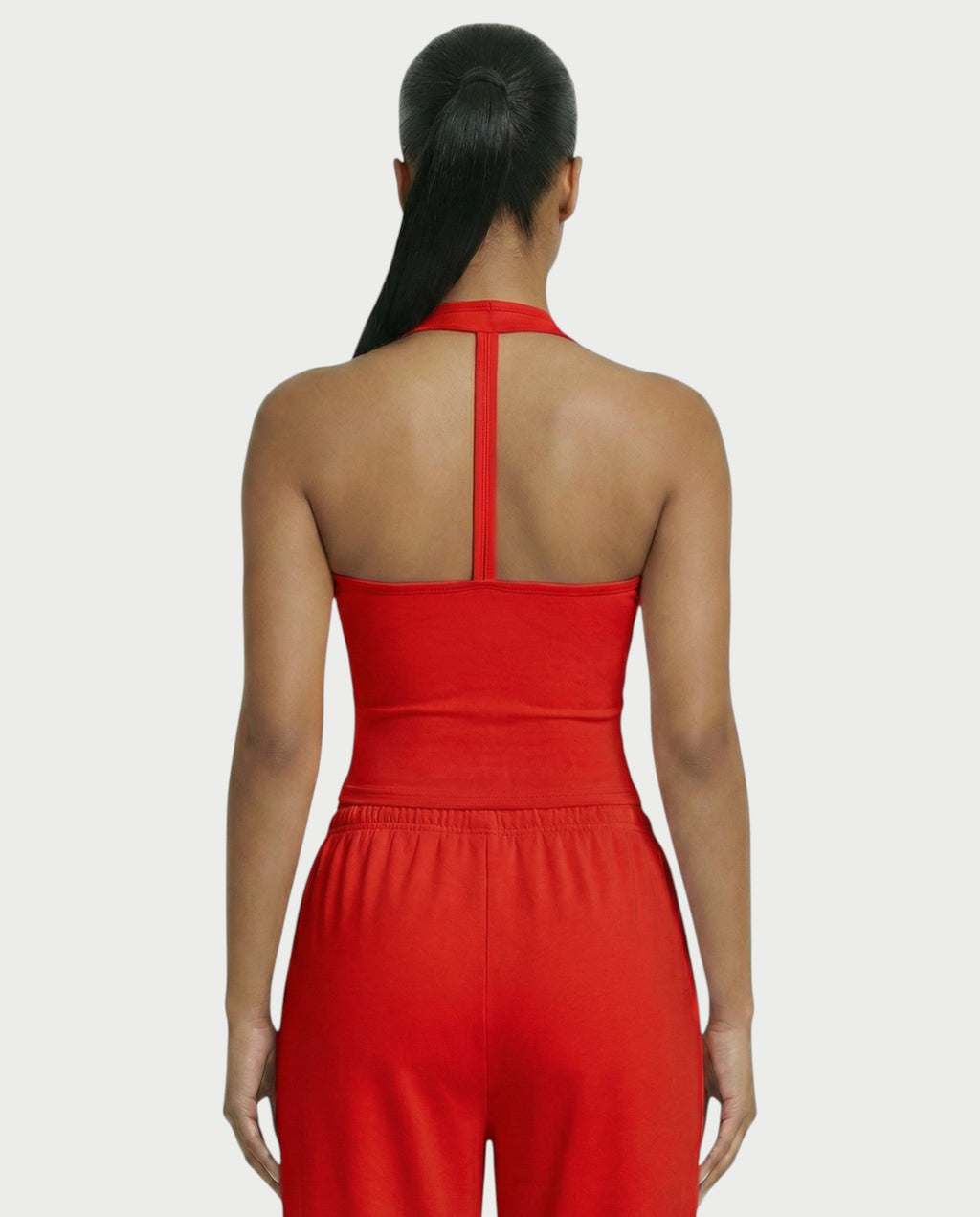 V-Neck Halter Crop Top