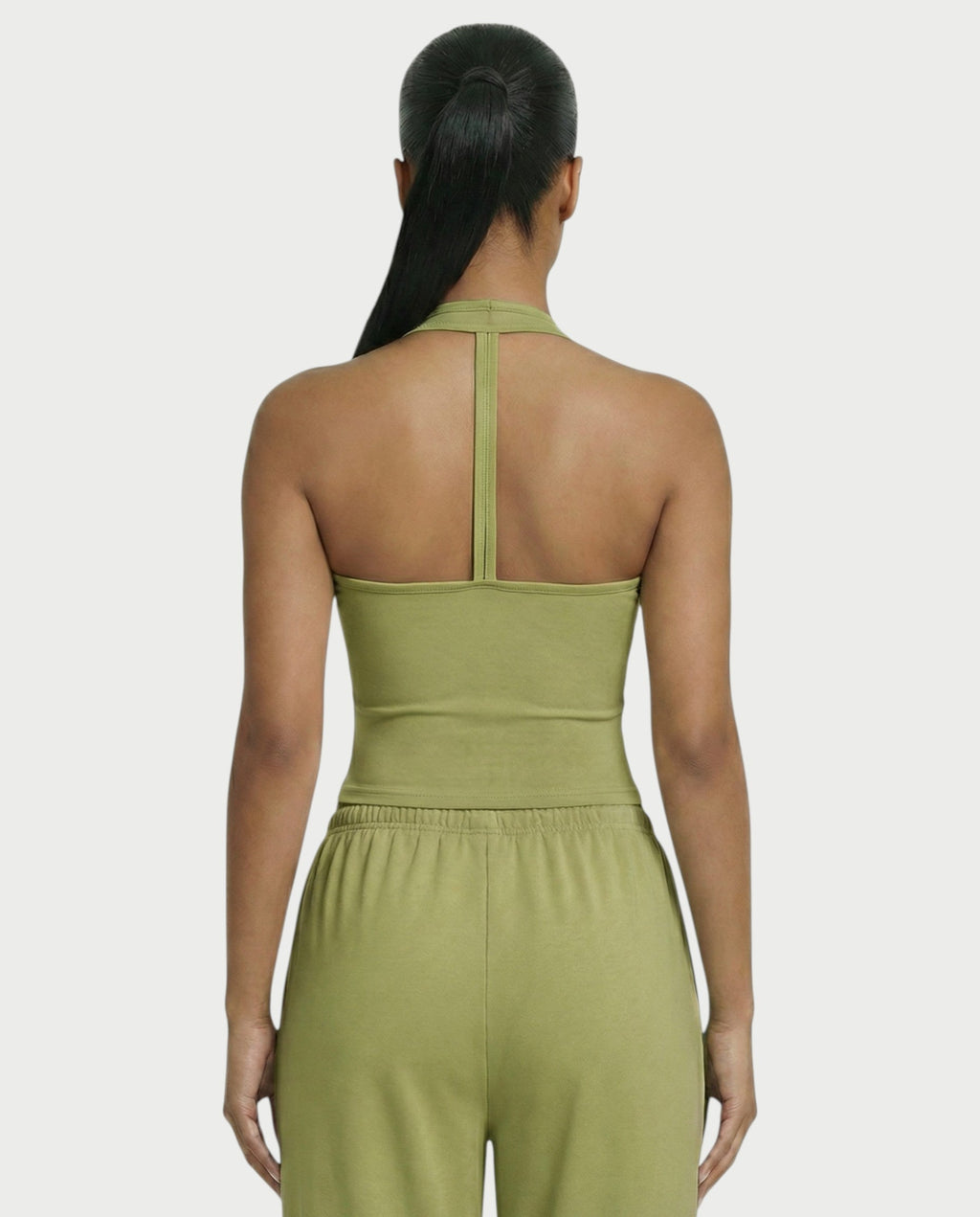V-Neck Halter Crop Top