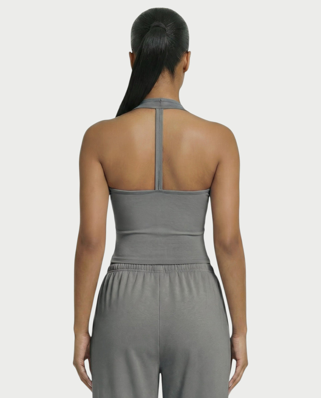 V-Neck Halter Crop Top
