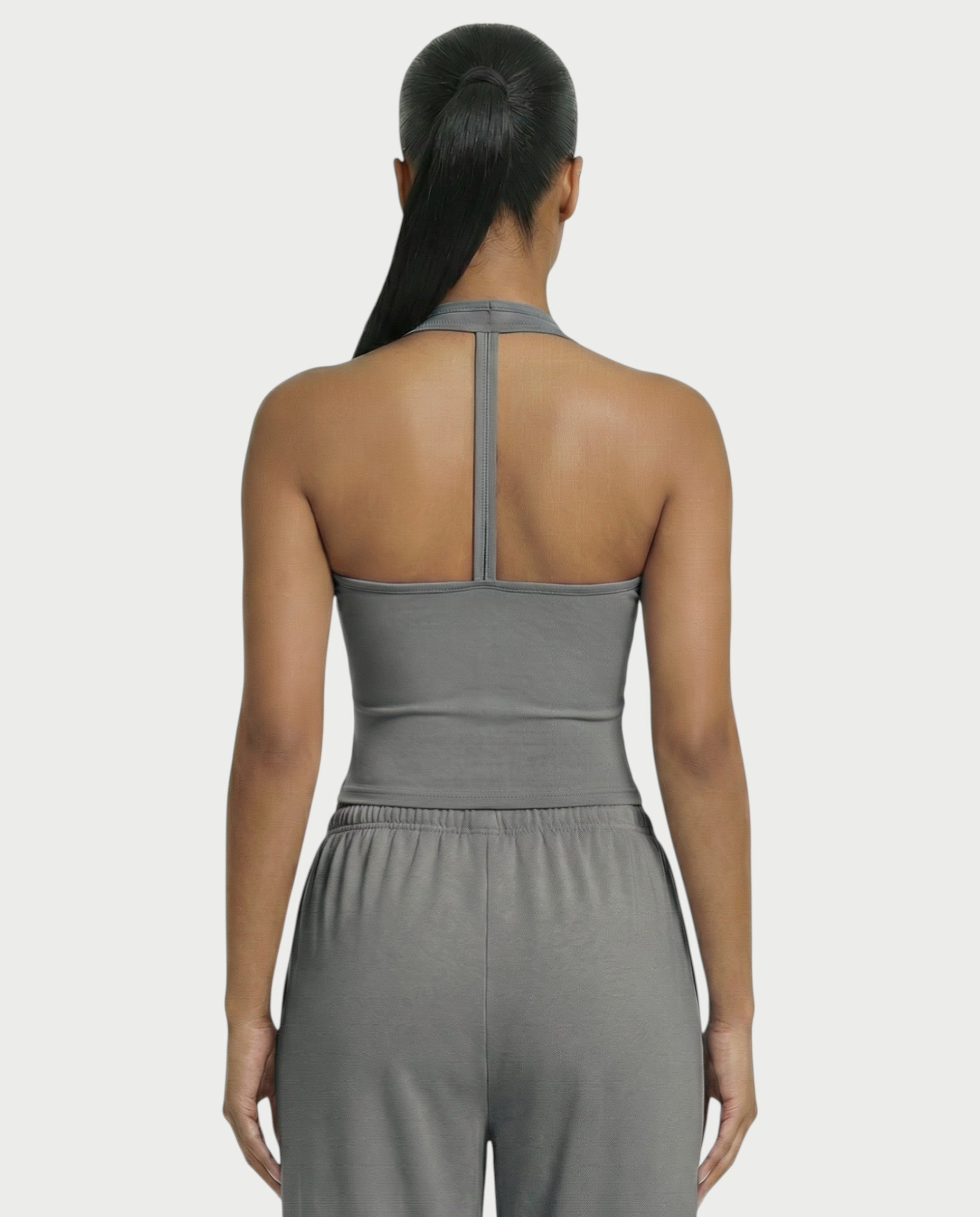V-Neck Halter Crop Top