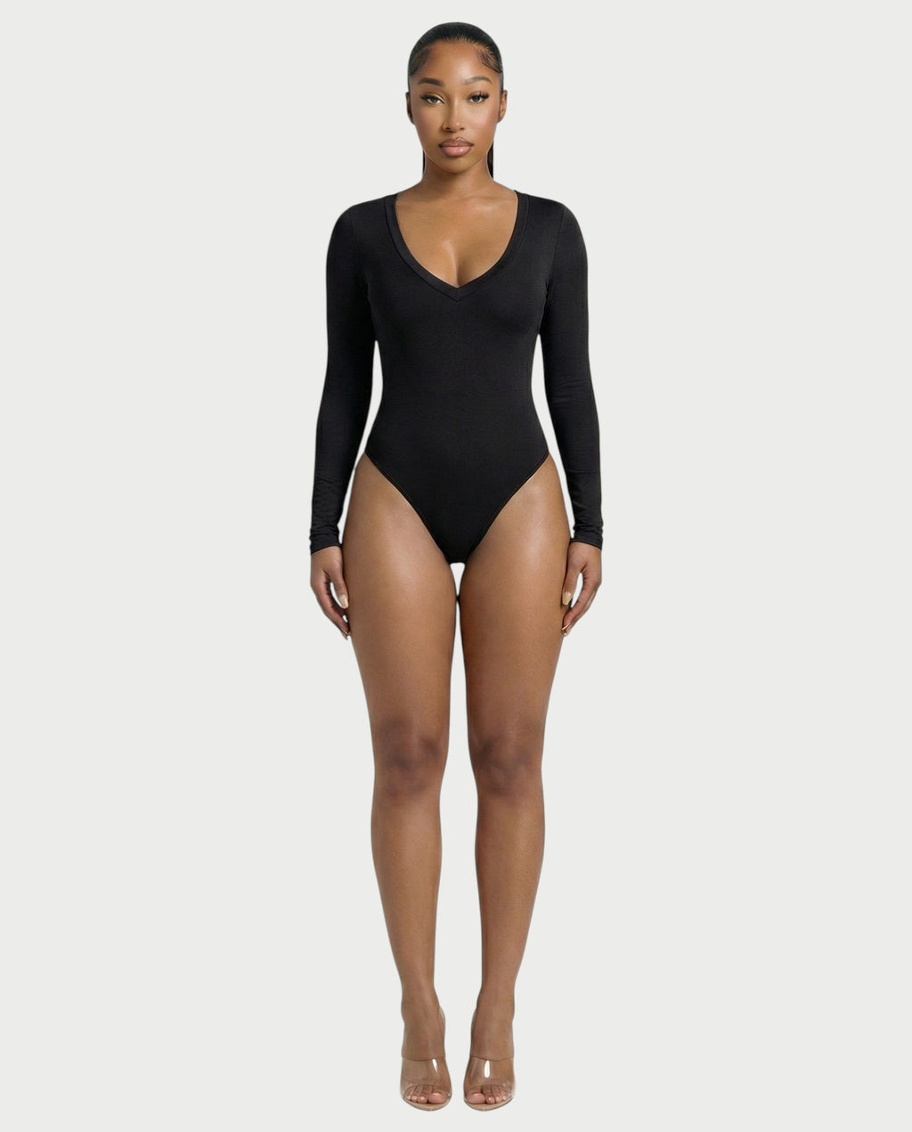 V-Neck Long Sleeve Bodysuit
