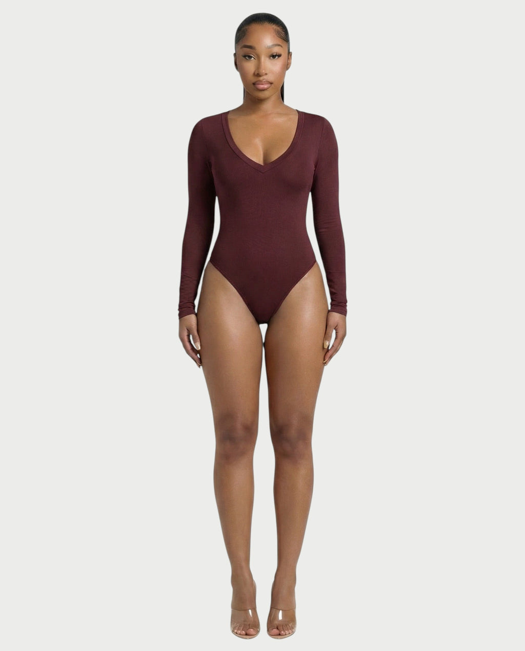 V-Neck Long Sleeve Bodysuit
