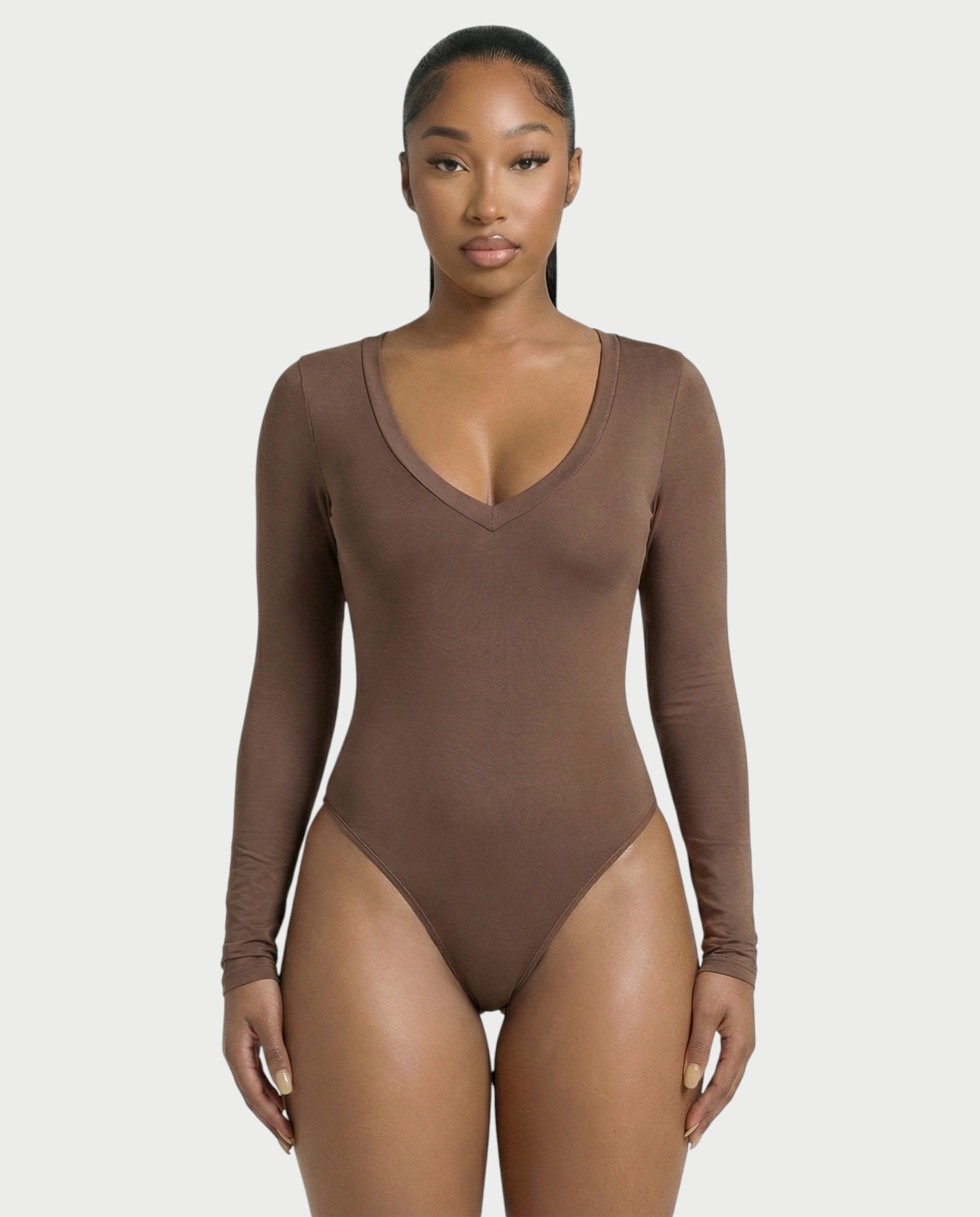 V-Neck Long Sleeve Bodysuit