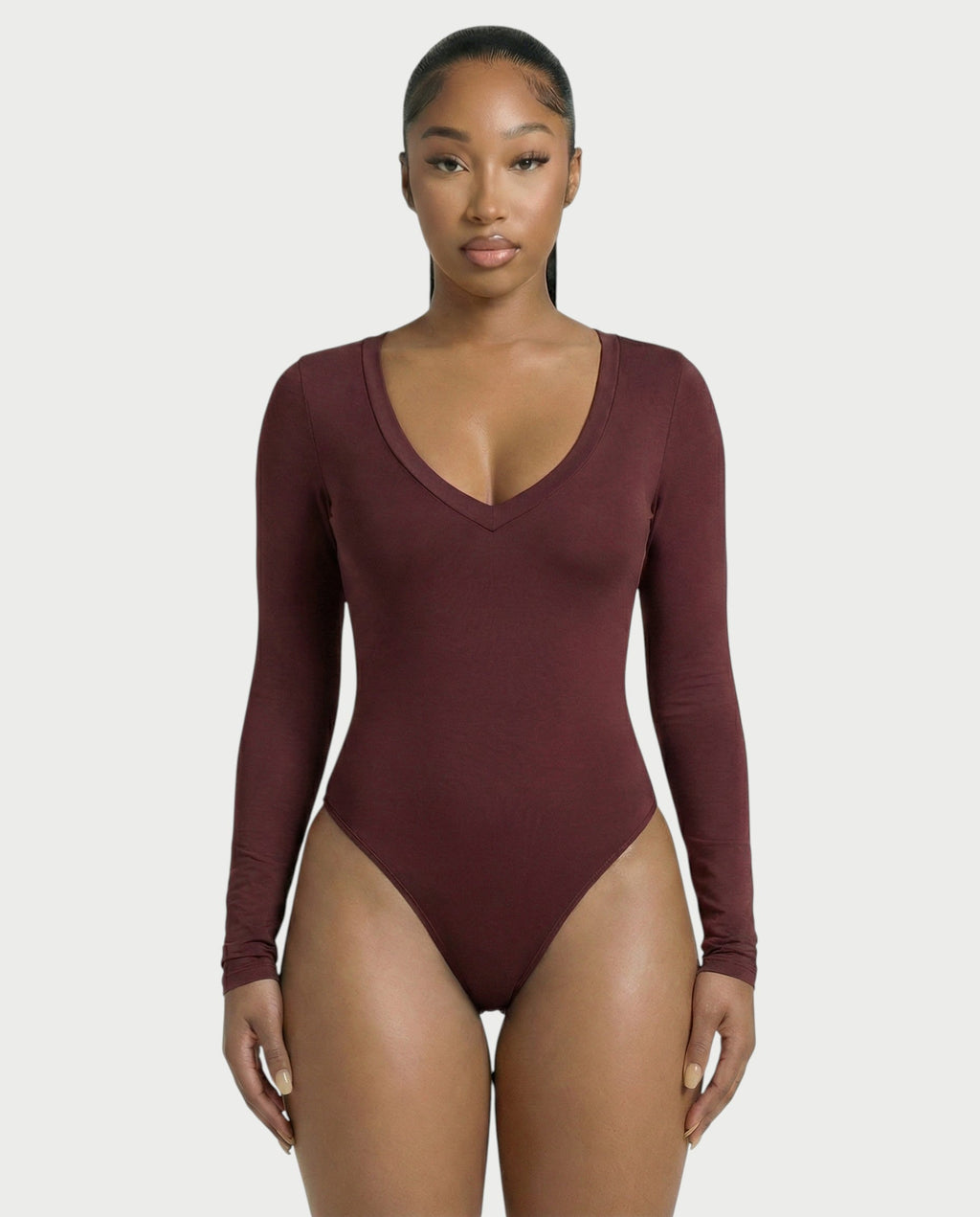 V-Neck Long Sleeve Bodysuit
