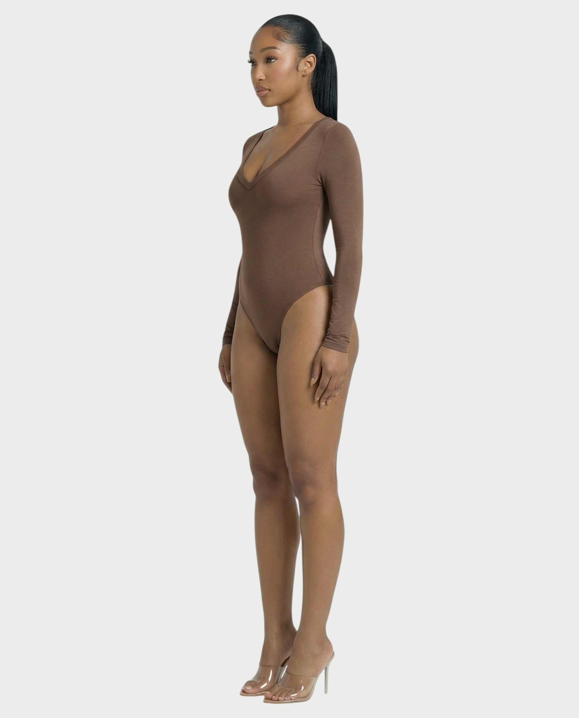 V-Neck Long Sleeve Bodysuit