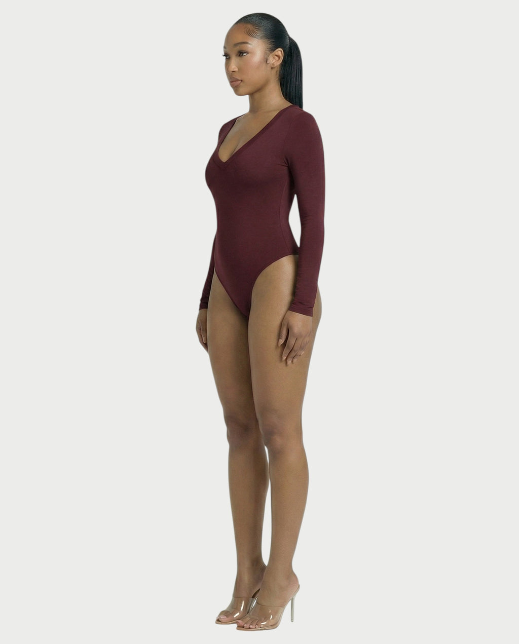 V-Neck Long Sleeve Bodysuit