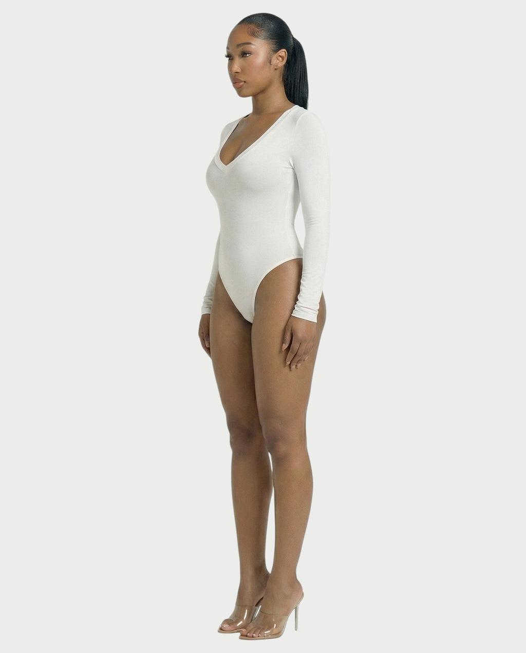 V-Neck Long Sleeve Bodysuit