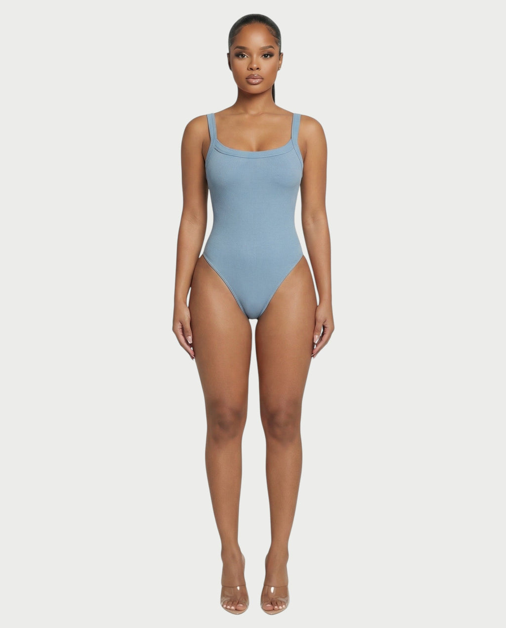 Ribbed High-Cut Tank Bodysuit