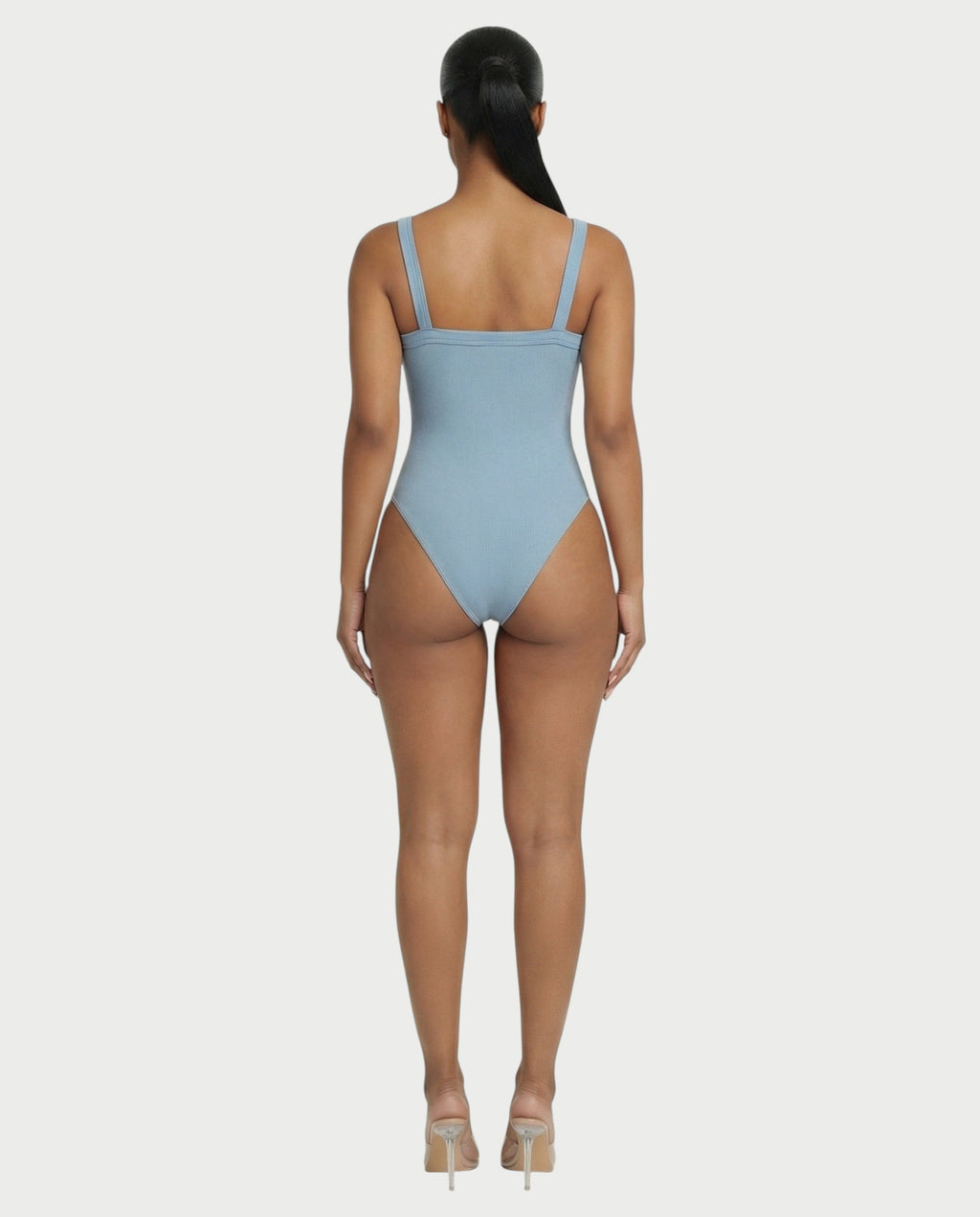 Ribbed High-Cut Tank Bodysuit
