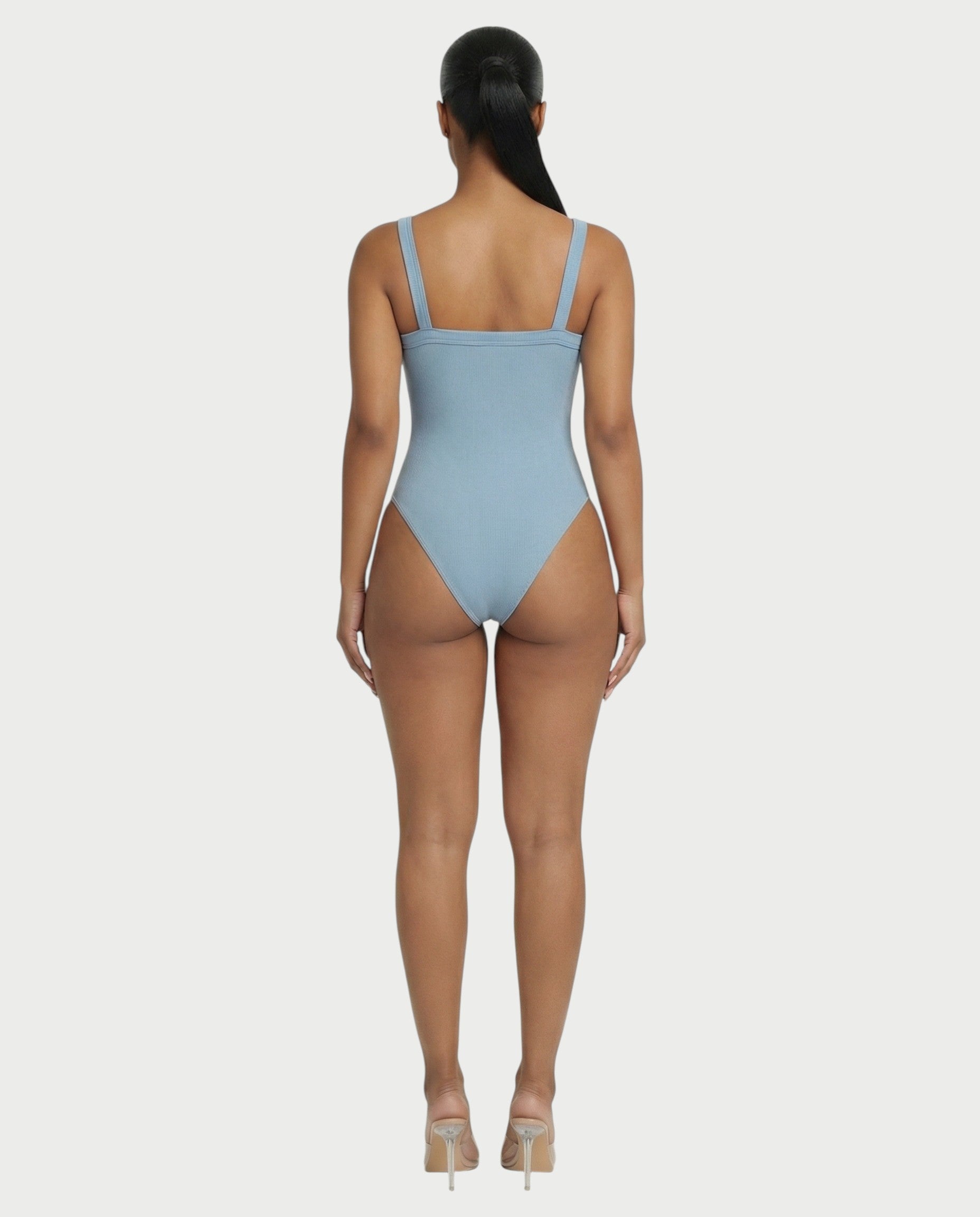 Ribbed High-Cut Tank Bodysuit