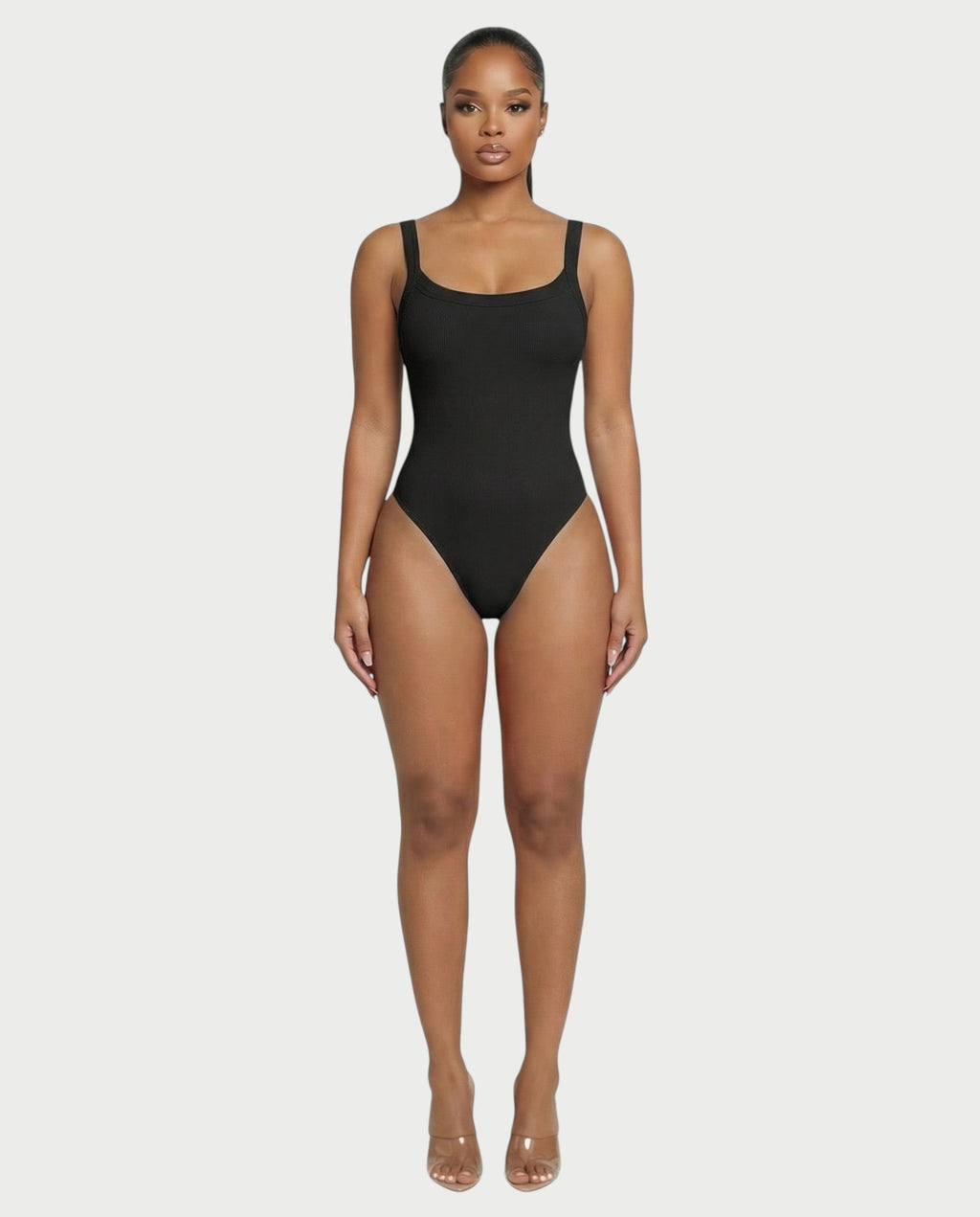 Ribbed High-Cut Tank Bodysuit