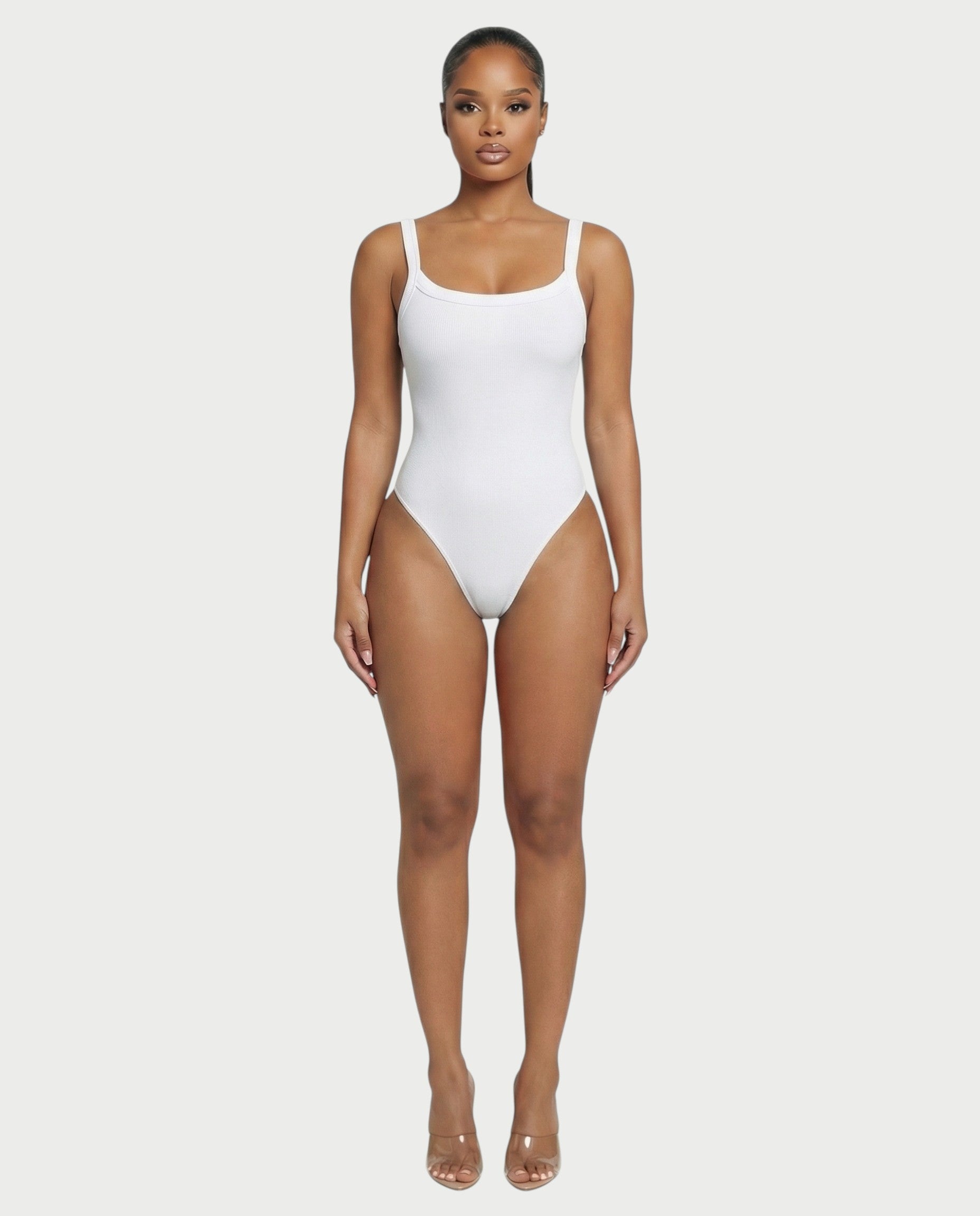 Ribbed High-Cut Tank Bodysuit
