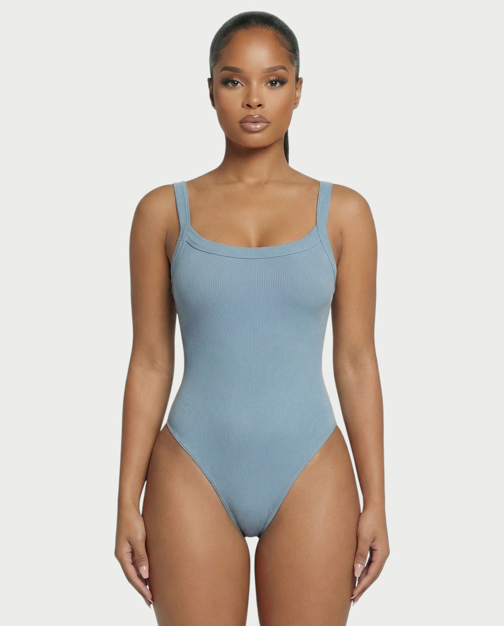 Ribbed High-Cut Tank Bodysuit