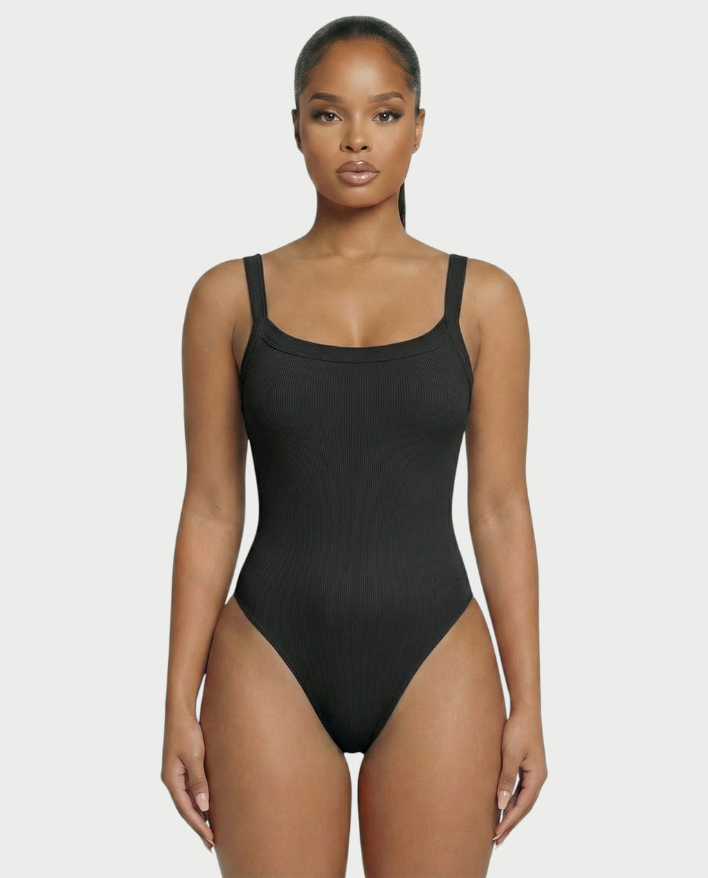 Ribbed High-Cut Tank Bodysuit