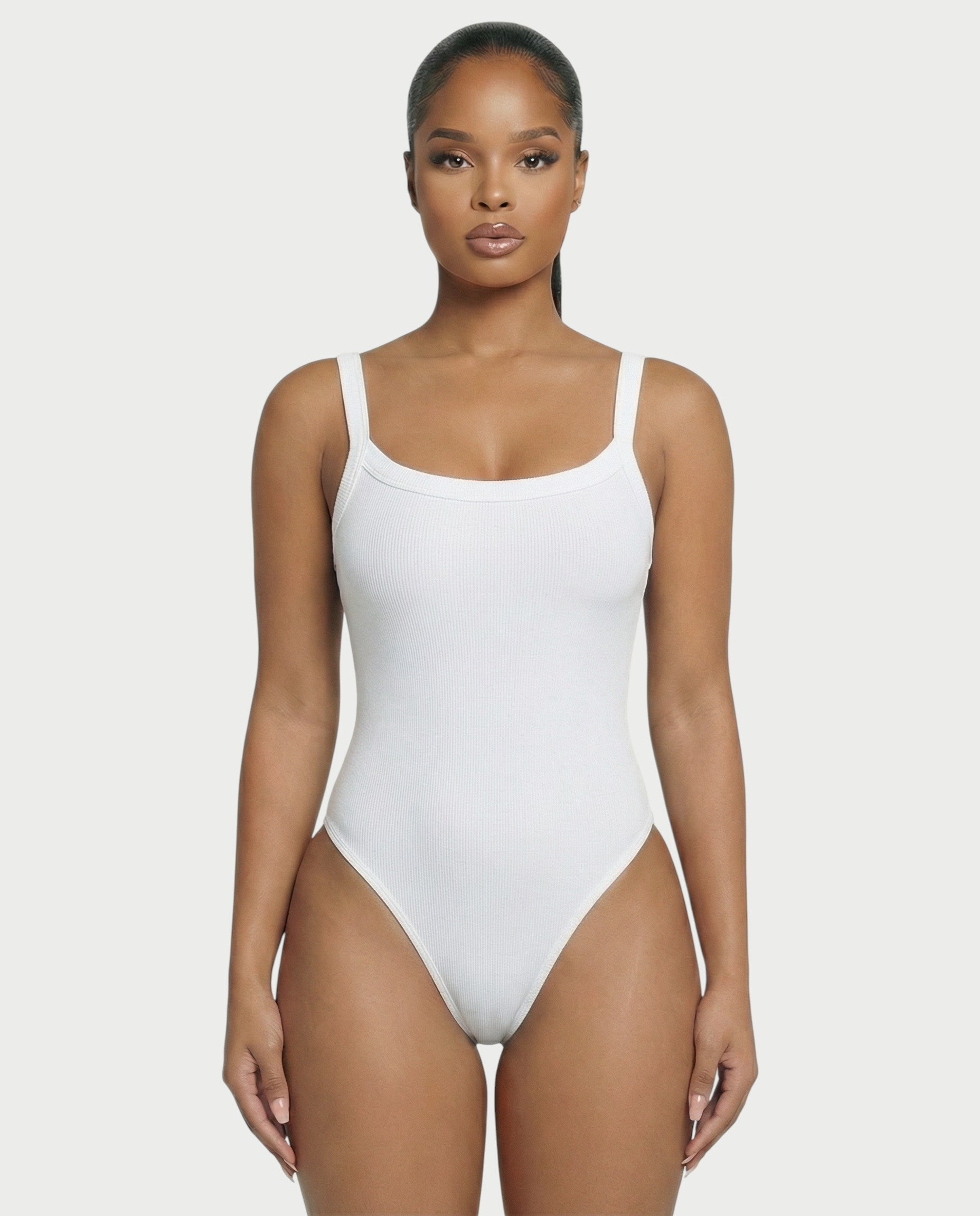 Ribbed High-Cut Tank Bodysuit
