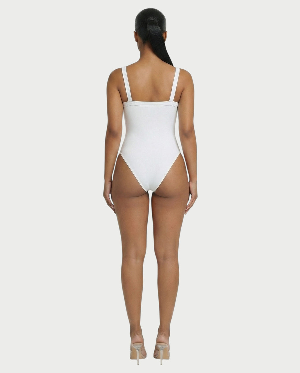 Ribbed High-Cut Tank Bodysuit