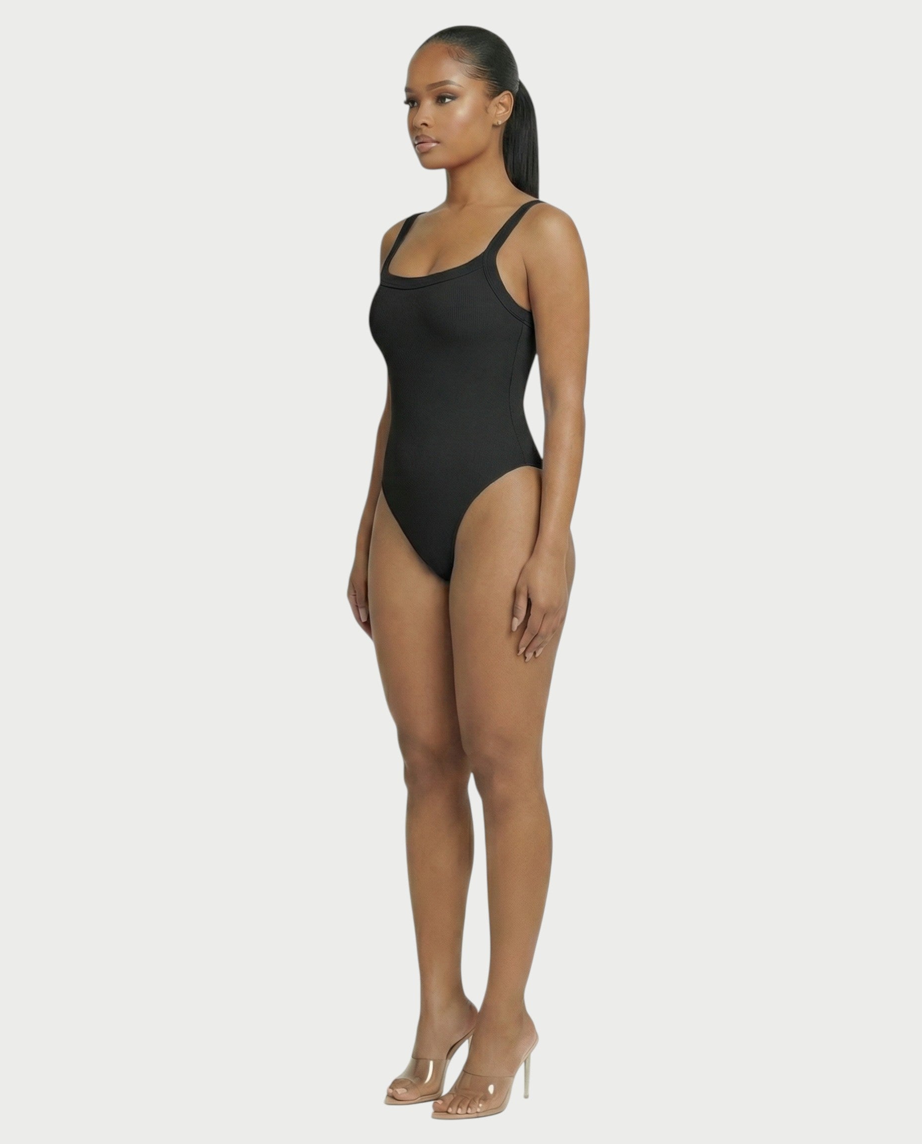 Ribbed High-Cut Tank Bodysuit