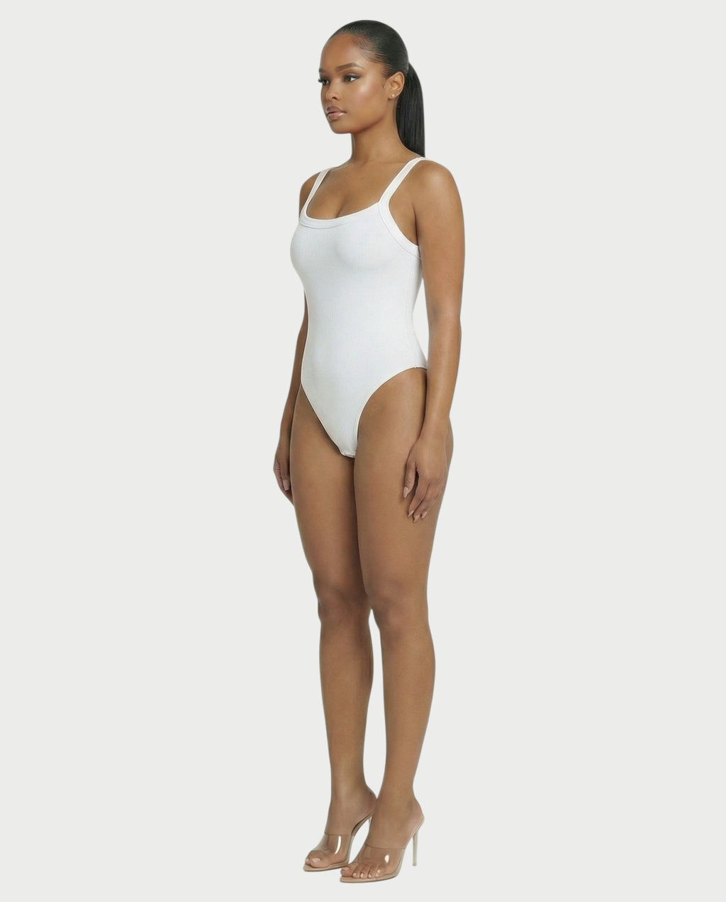 Ribbed High-Cut Tank Bodysuit