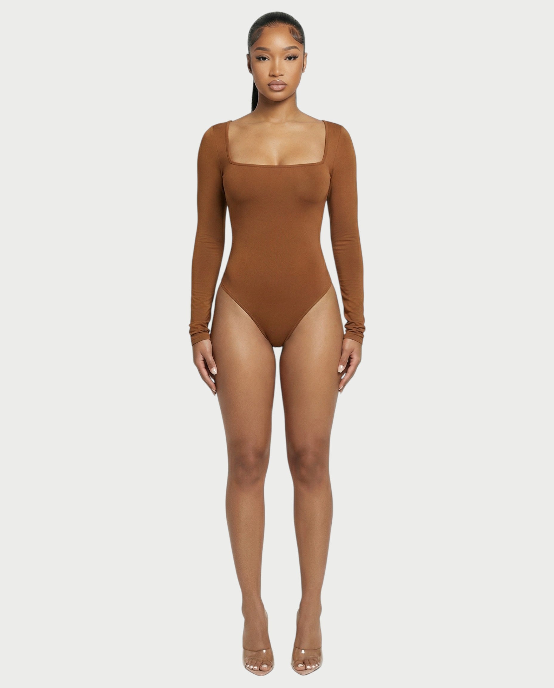 Square Neck Long Sleeve Bodysuit