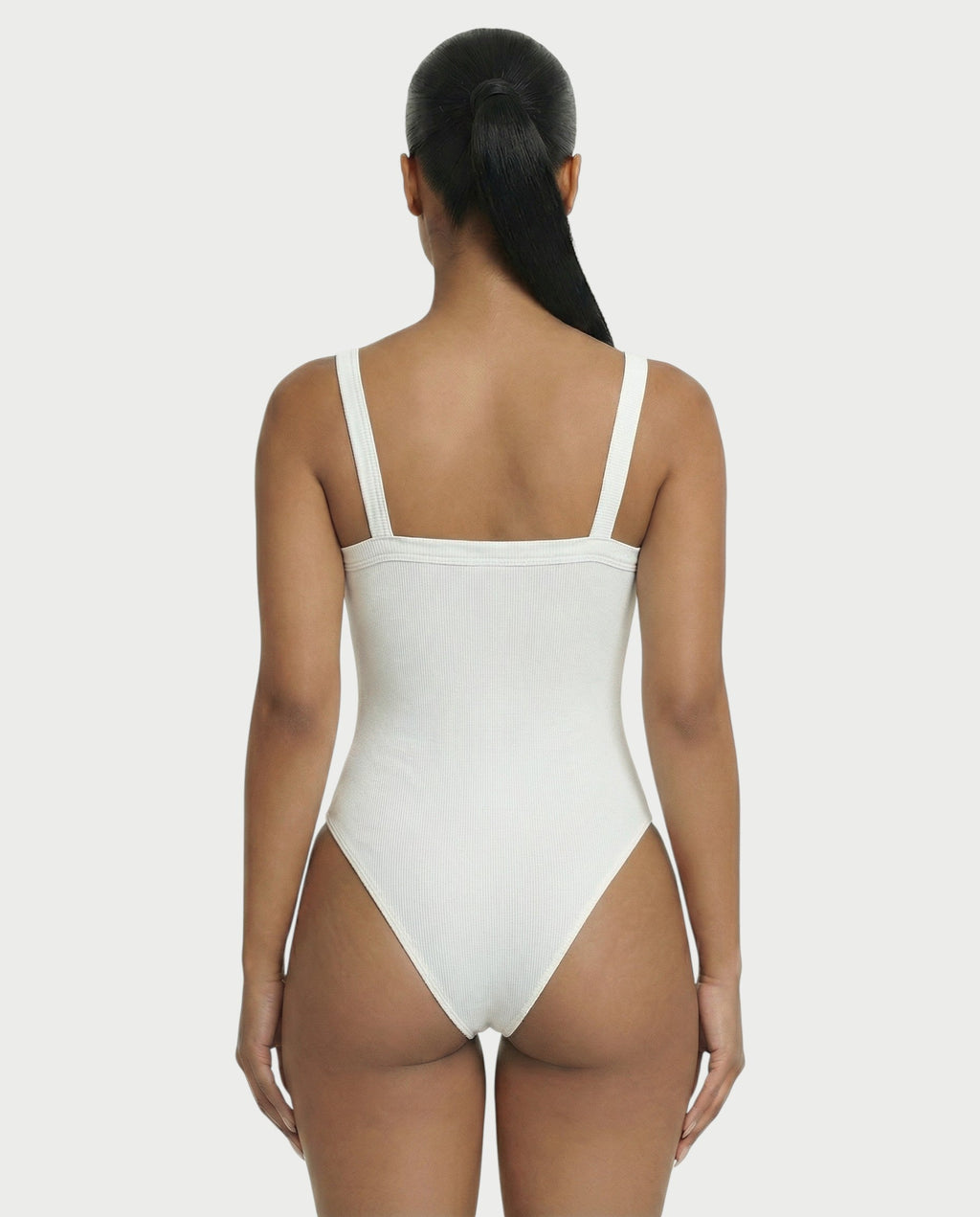 Ribbed High-Cut Tank Bodysuit