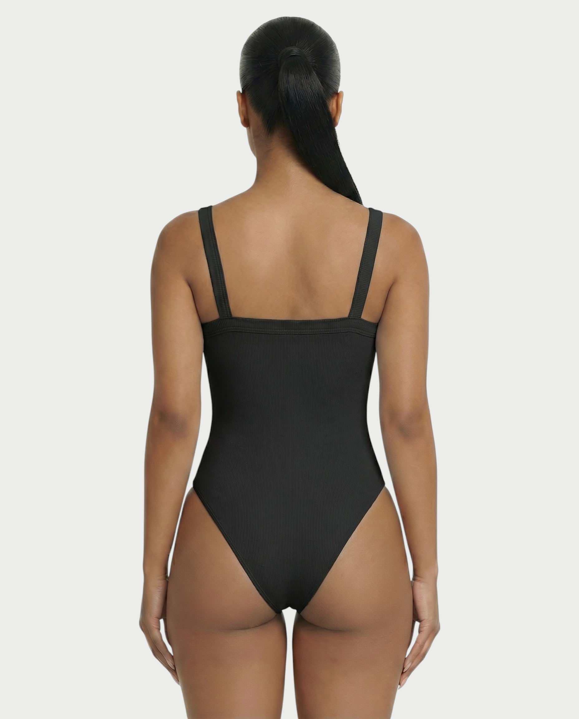Ribbed High-Cut Tank Bodysuit
