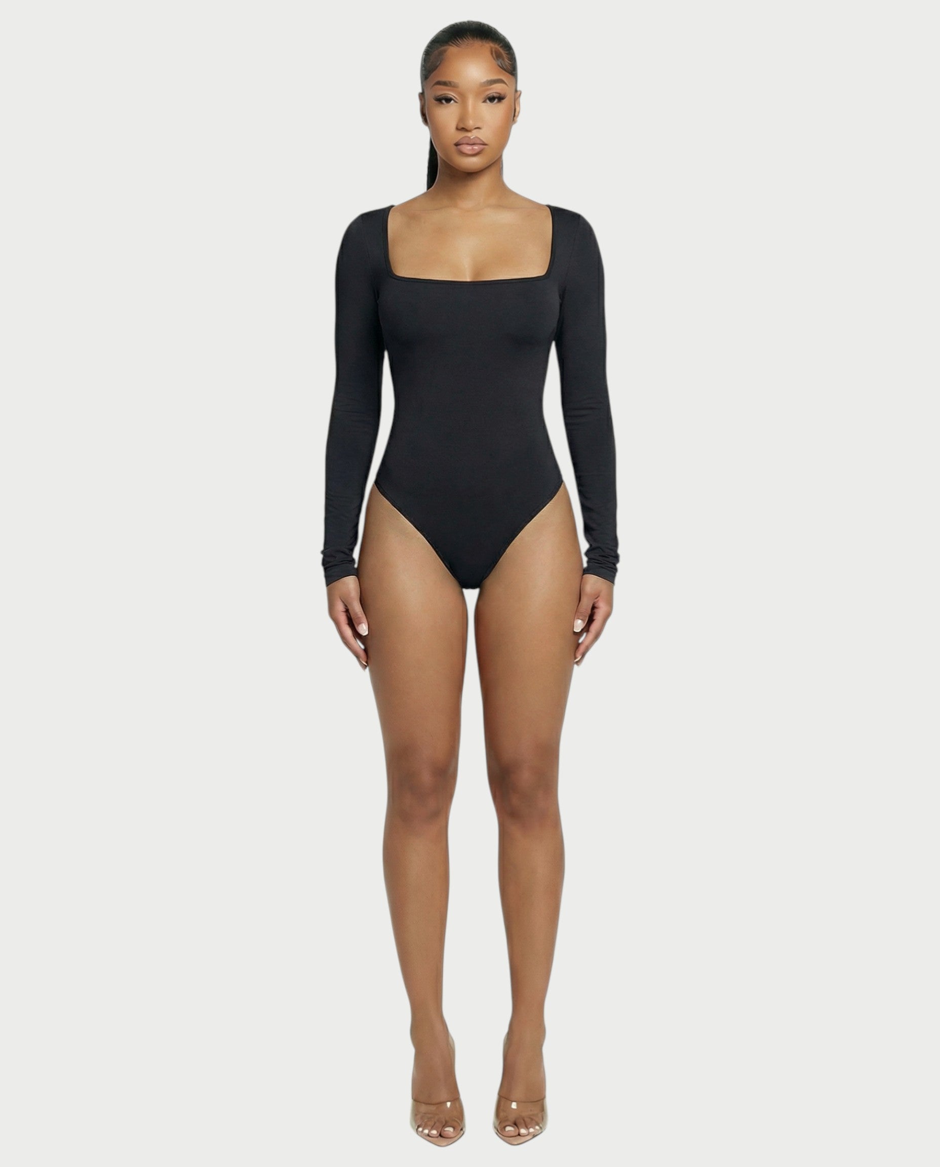 Square Neck Long Sleeve Bodysuit