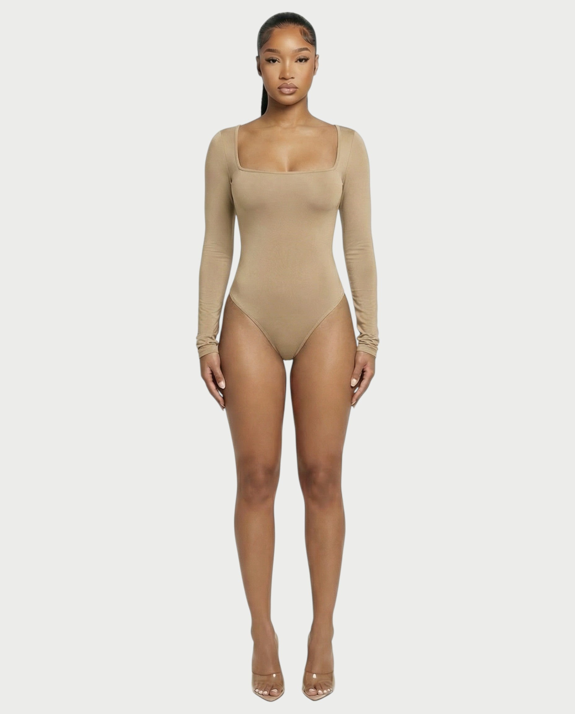 Square Neck Long Sleeve Bodysuit