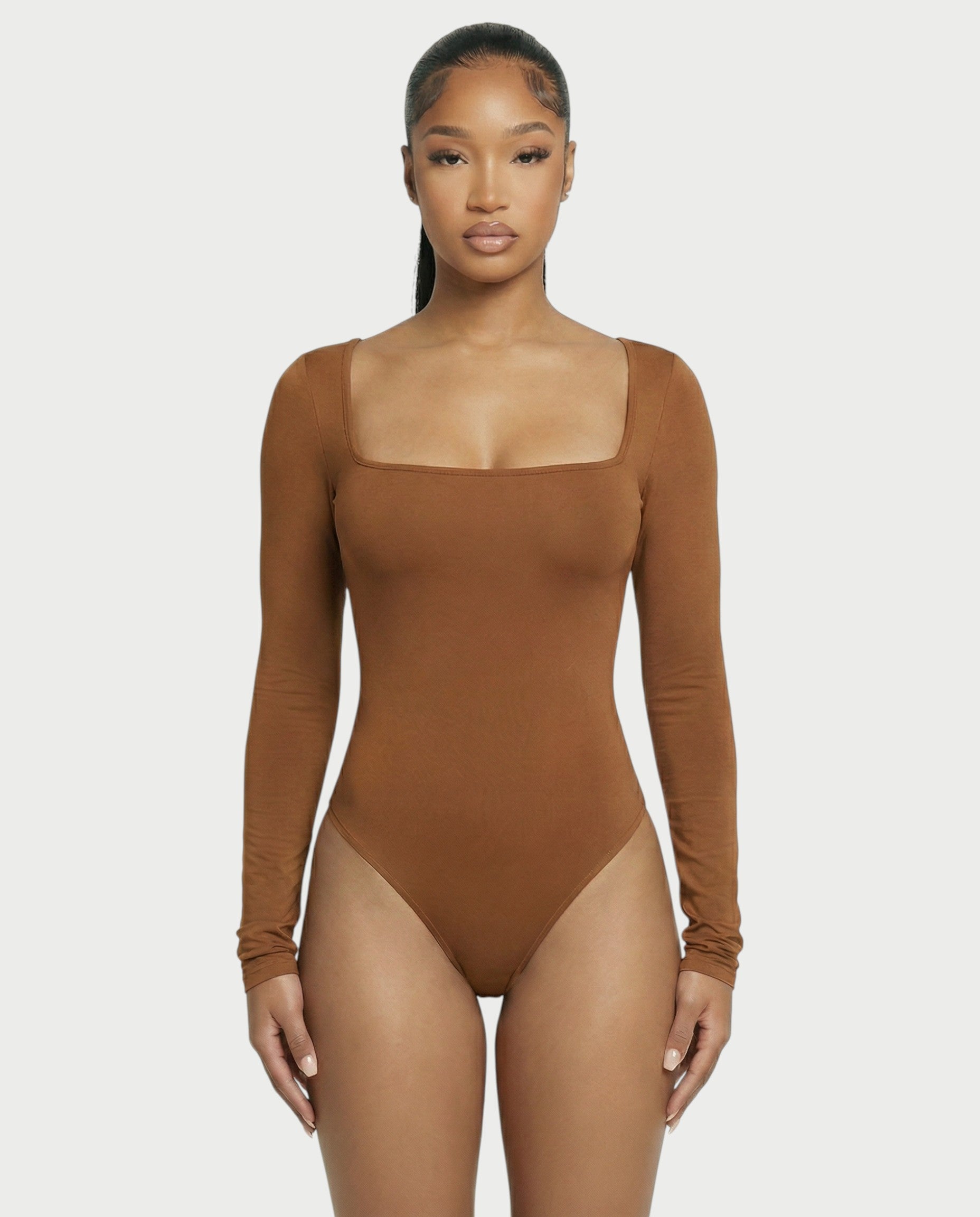 Square Neck Long Sleeve Bodysuit