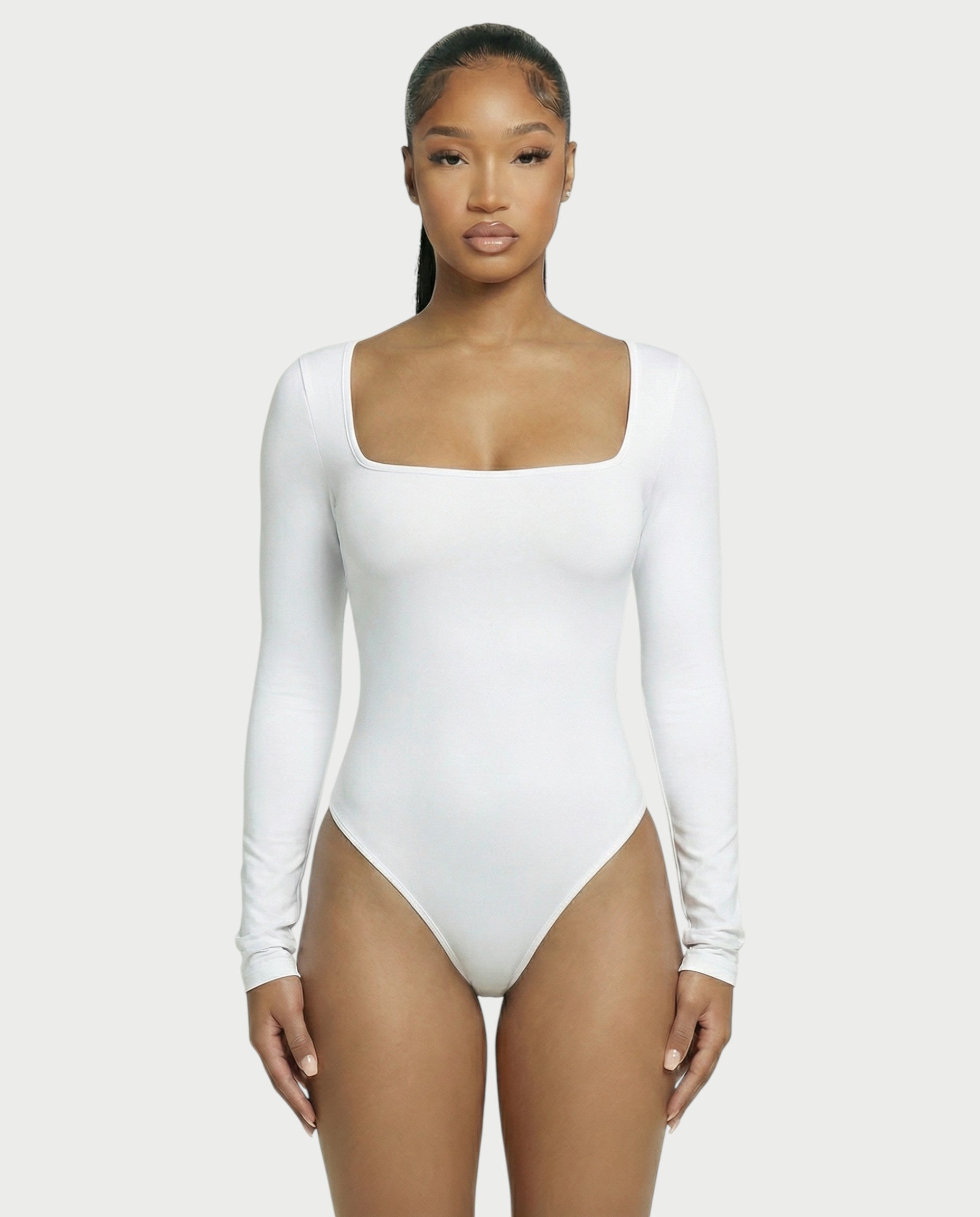 Square Neck Long Sleeve Bodysuit