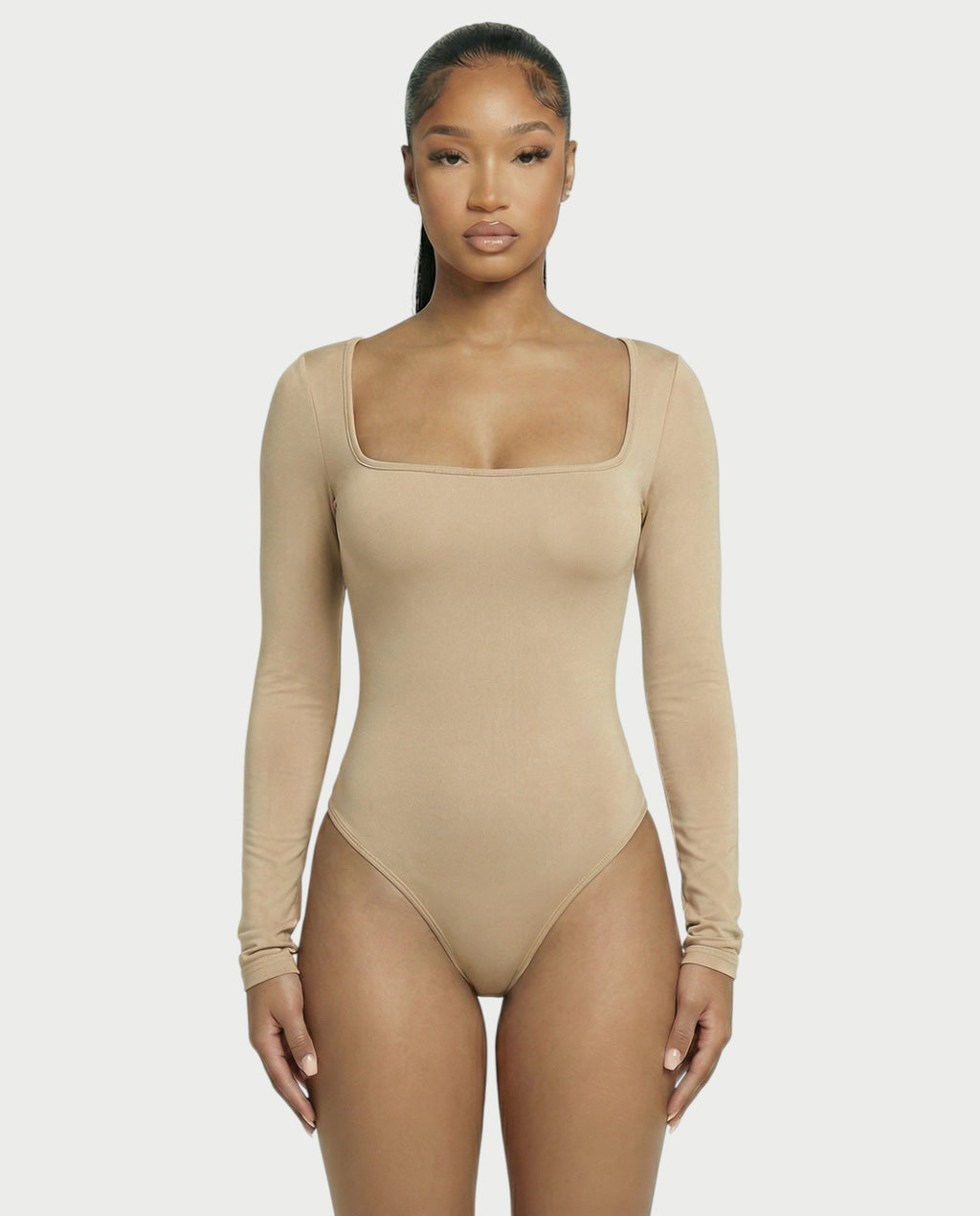 Square Neck Long Sleeve Bodysuit