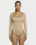 Square Neck Long Sleeve Bodysuit