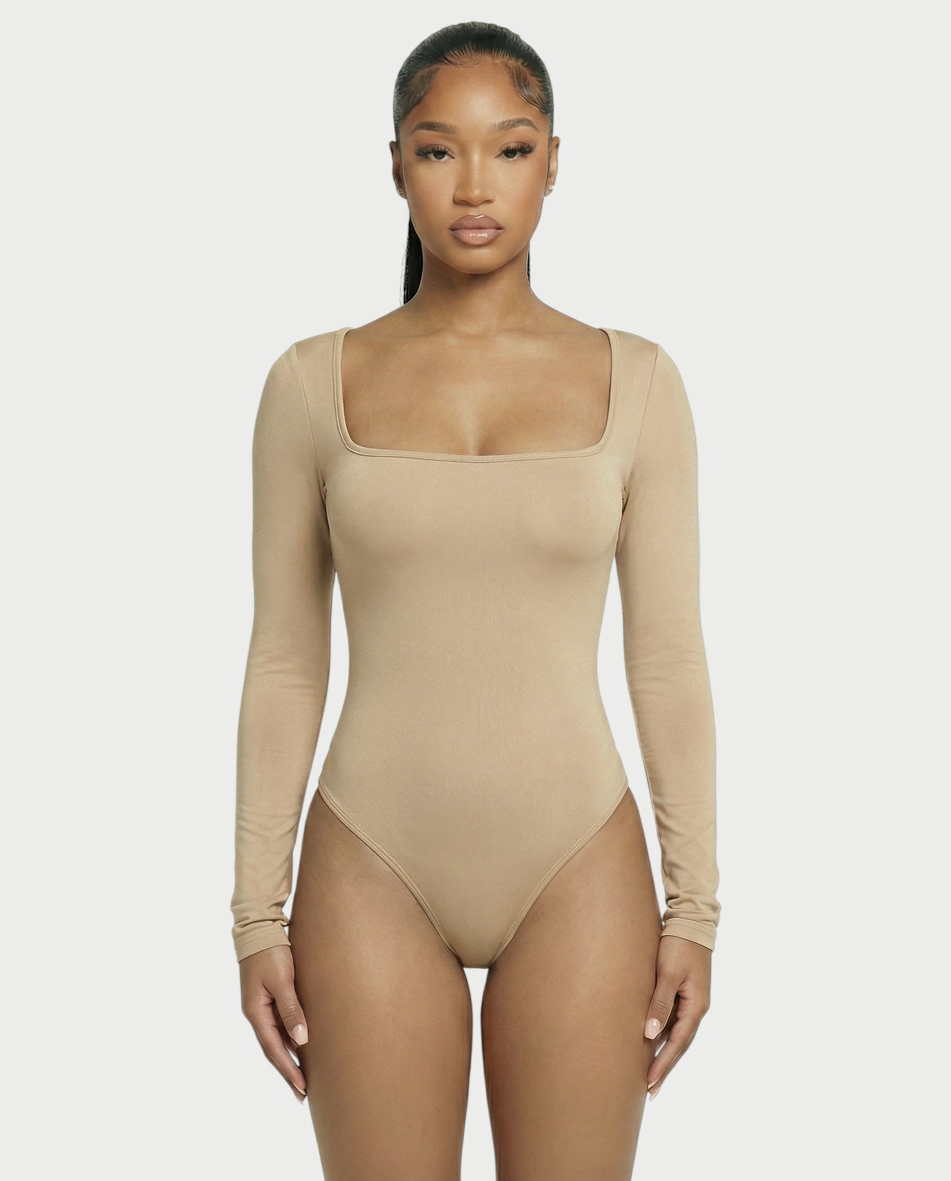 Square Neck Long Sleeve Bodysuit