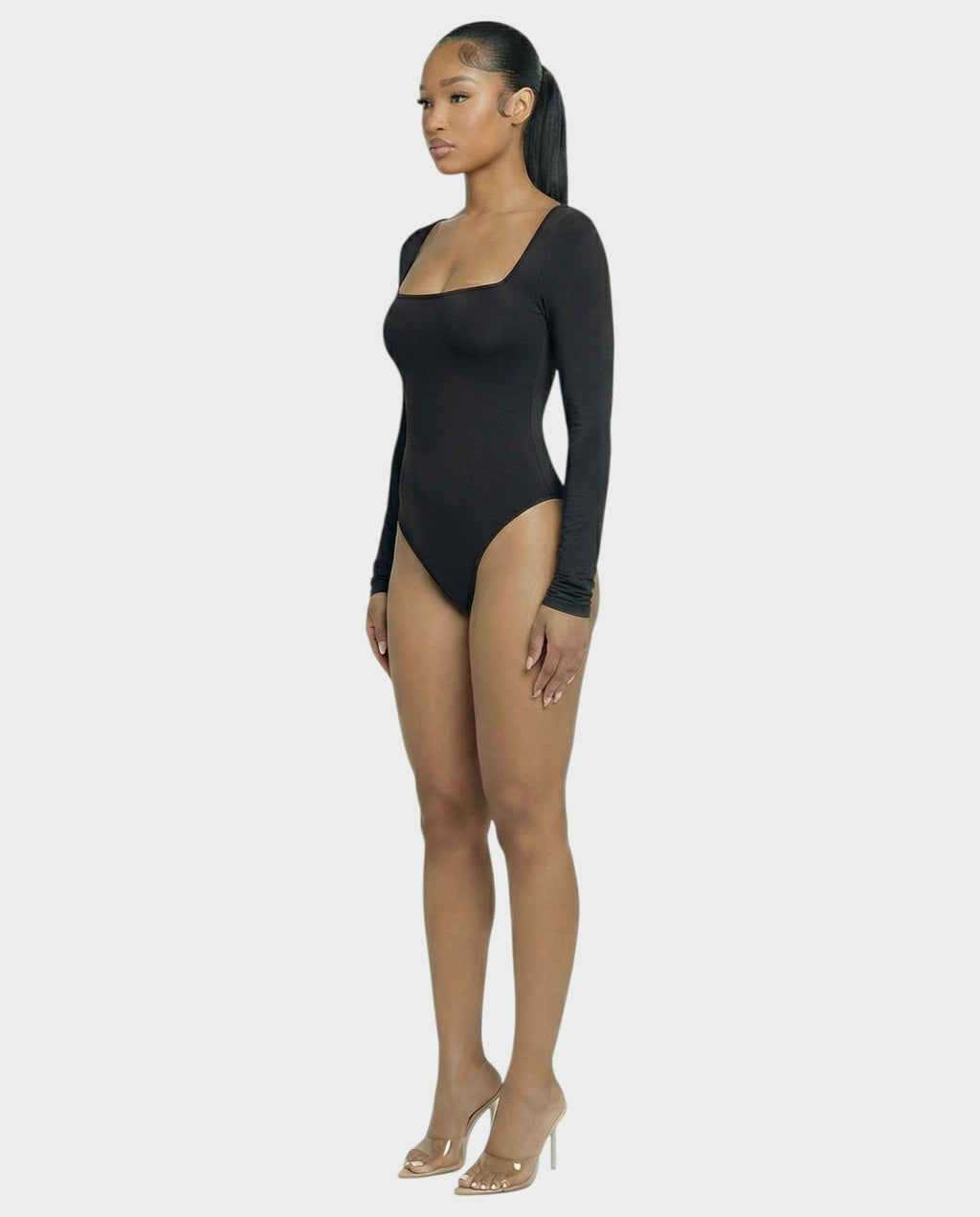 Square Neck Long Sleeve Bodysuit