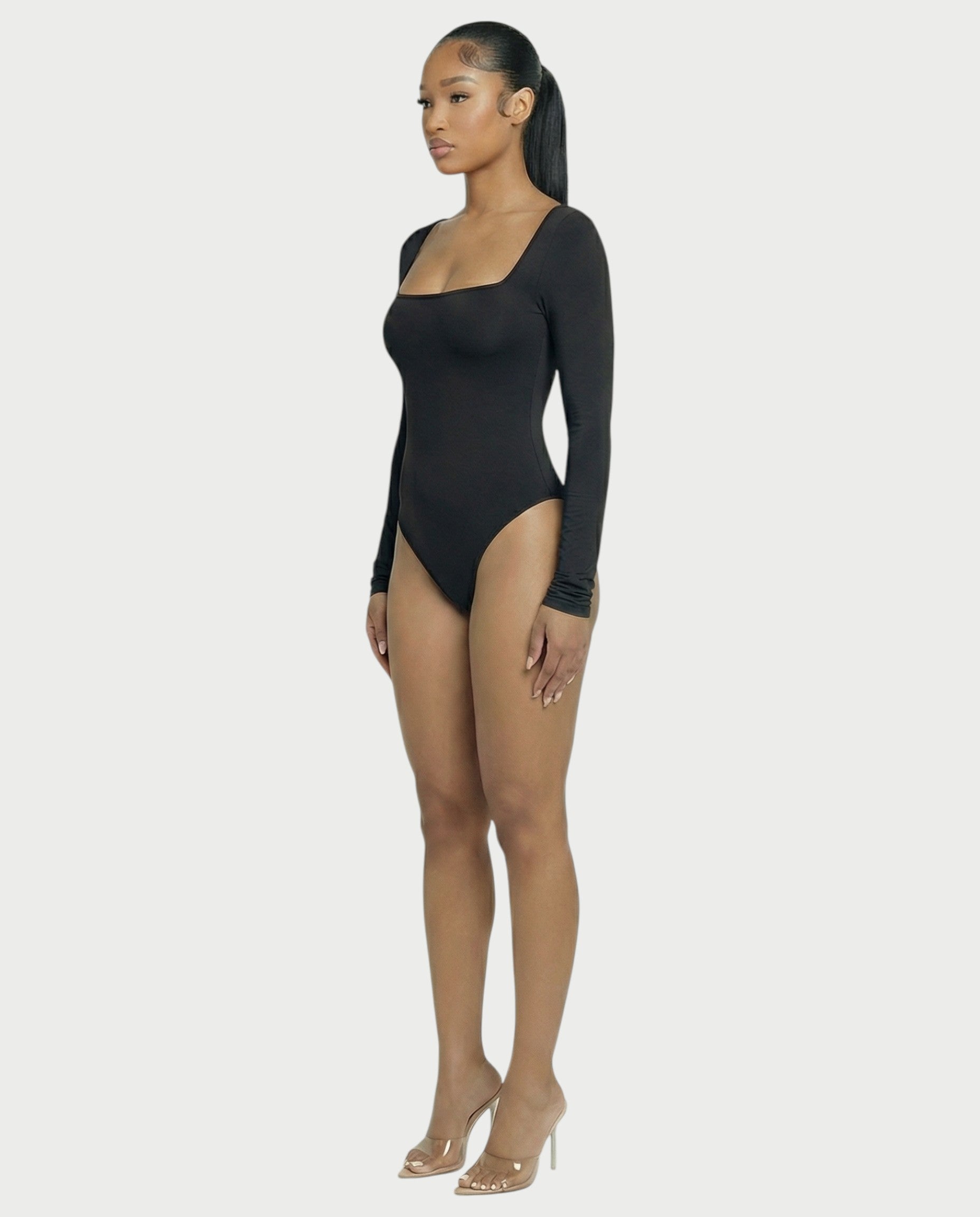 Square Neck Long Sleeve Bodysuit