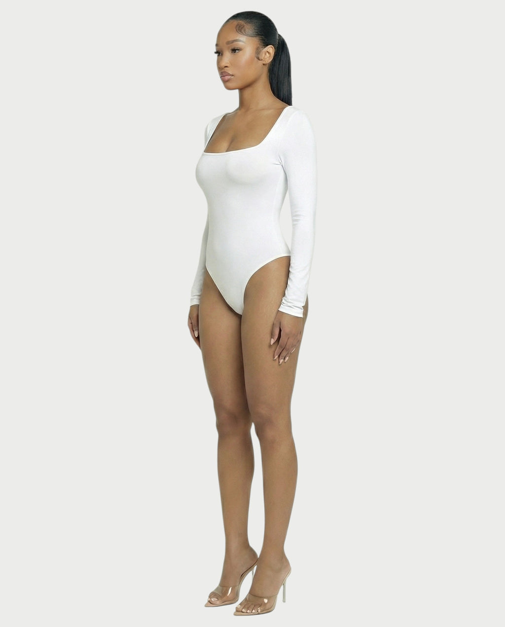 Square Neck Long Sleeve Bodysuit