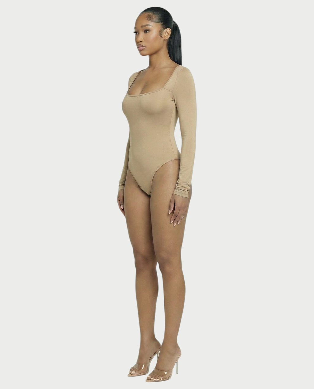 Square Neck Long Sleeve Bodysuit