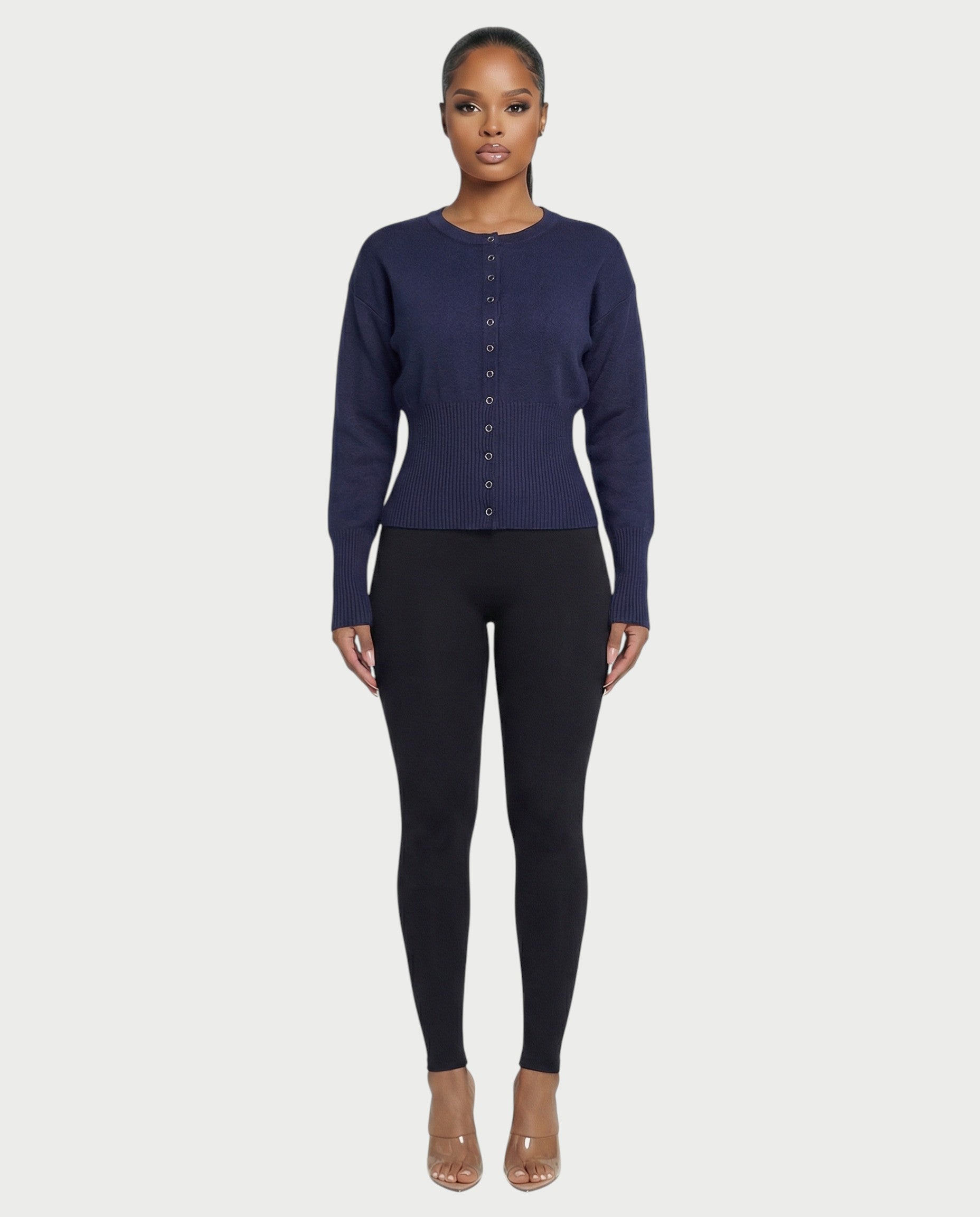 Button-Up Long Sleeve Cardigan