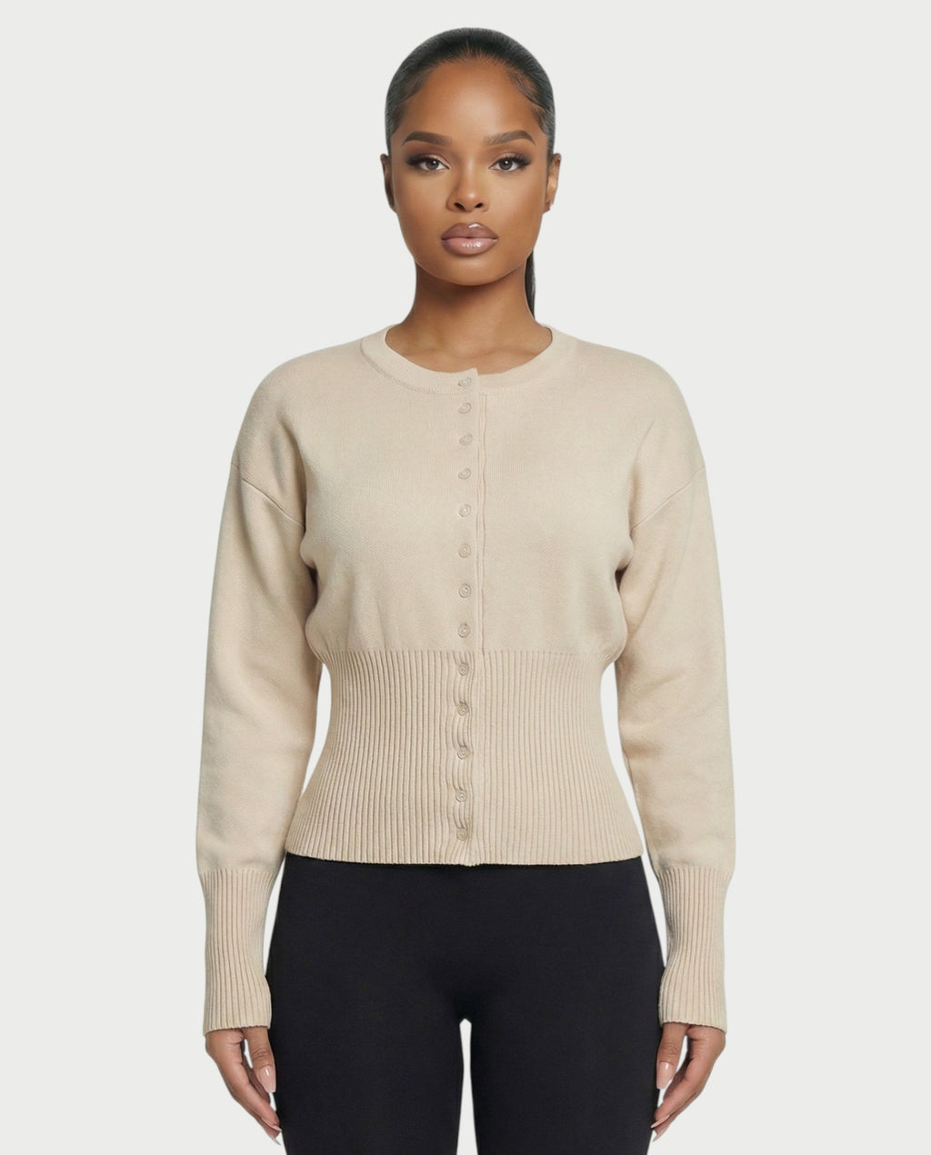 Button-Up Long Sleeve Cardigan