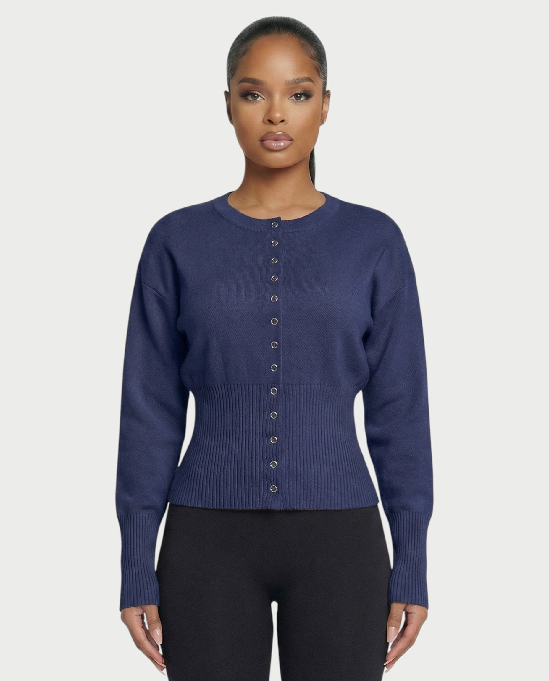 Button-Up Long Sleeve Cardigan