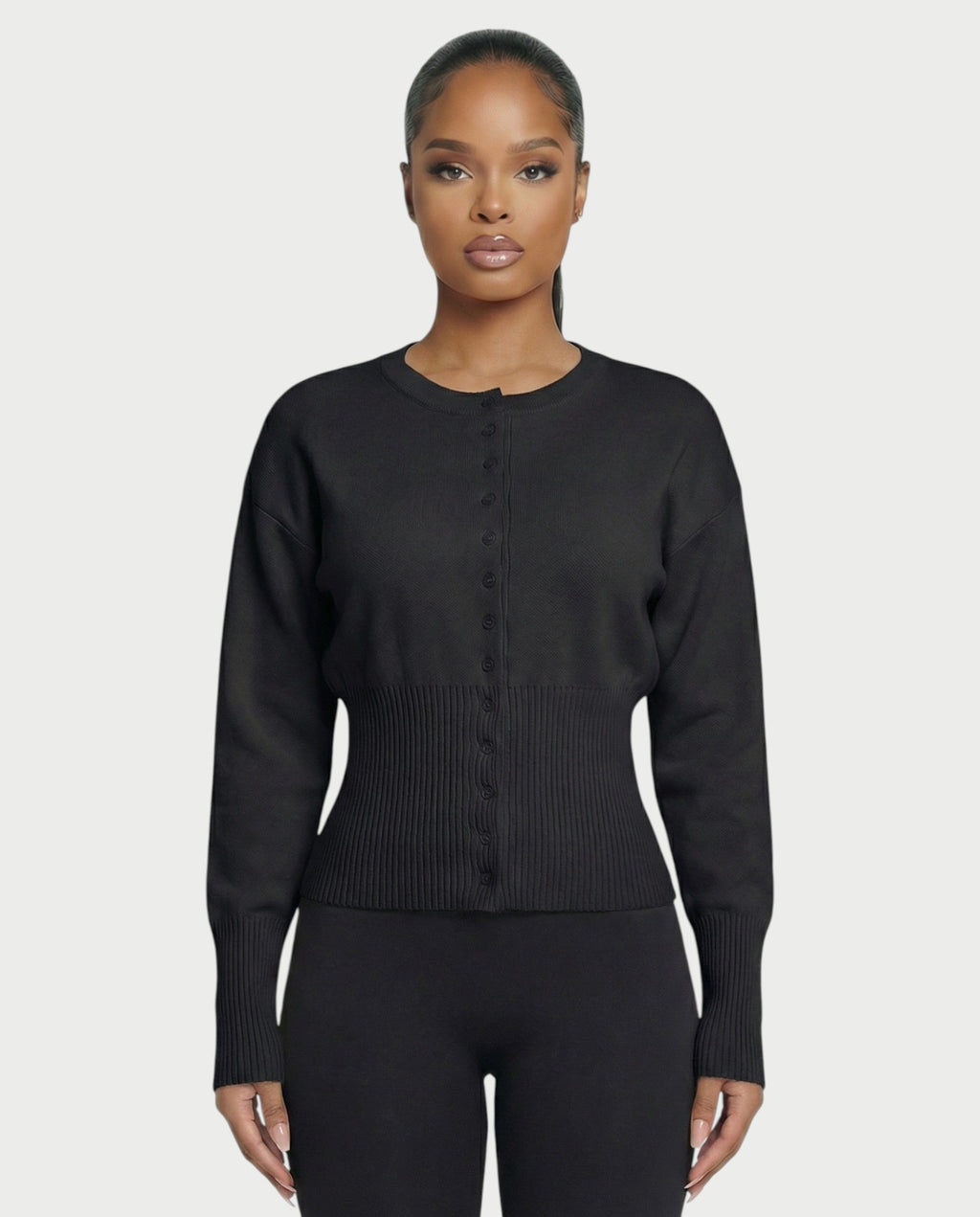 Button-Up Long Sleeve Cardigan