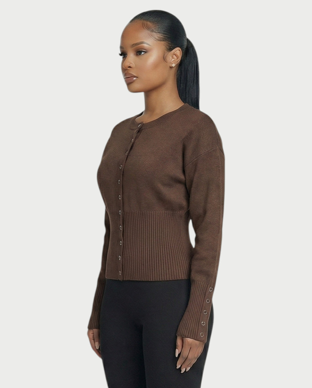 Button-Up Long Sleeve Cardigan